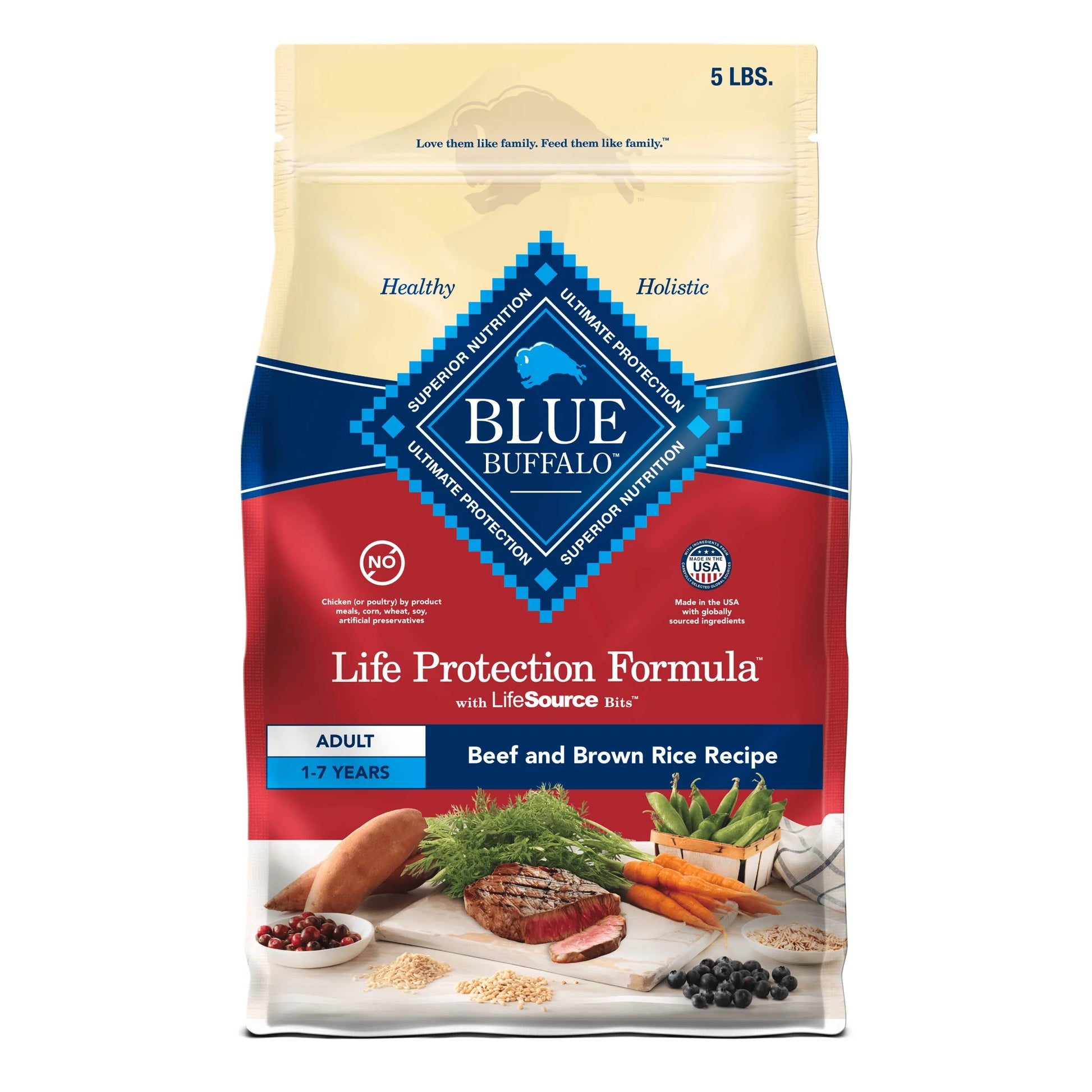 Life Protection Formula Natural Dry Dog Food with Beef and Brown Rice, 5 lb Bag
