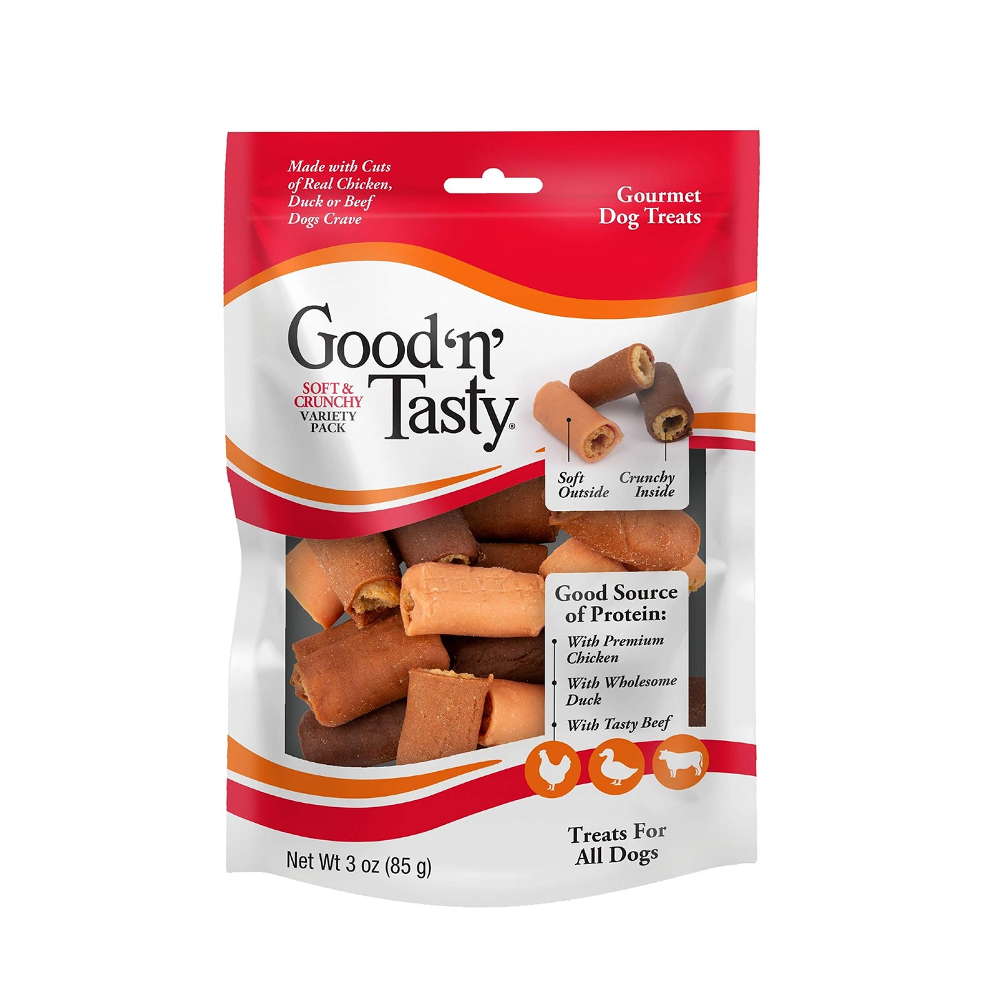 Good ‘N’ Tasty Soft And Crunchy Variety Pack, Treats For All Dogs, 3 Ounces
