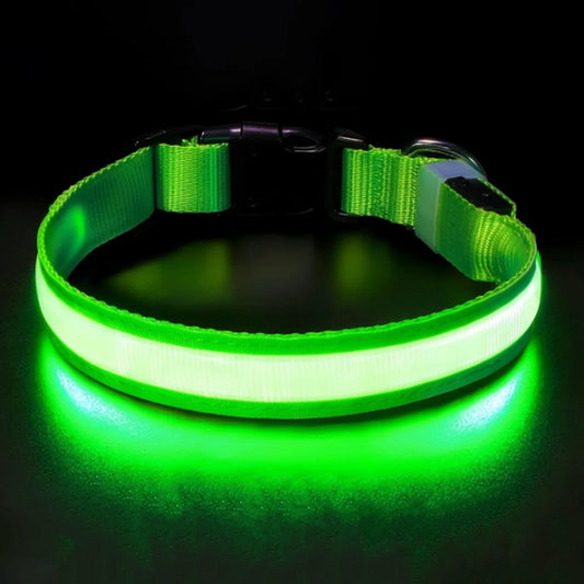 Rechargeable LED Dog Collar - Waterproof Color Changing Glow in the Dark Collar for Dogs of All Sizes (Neon Green)