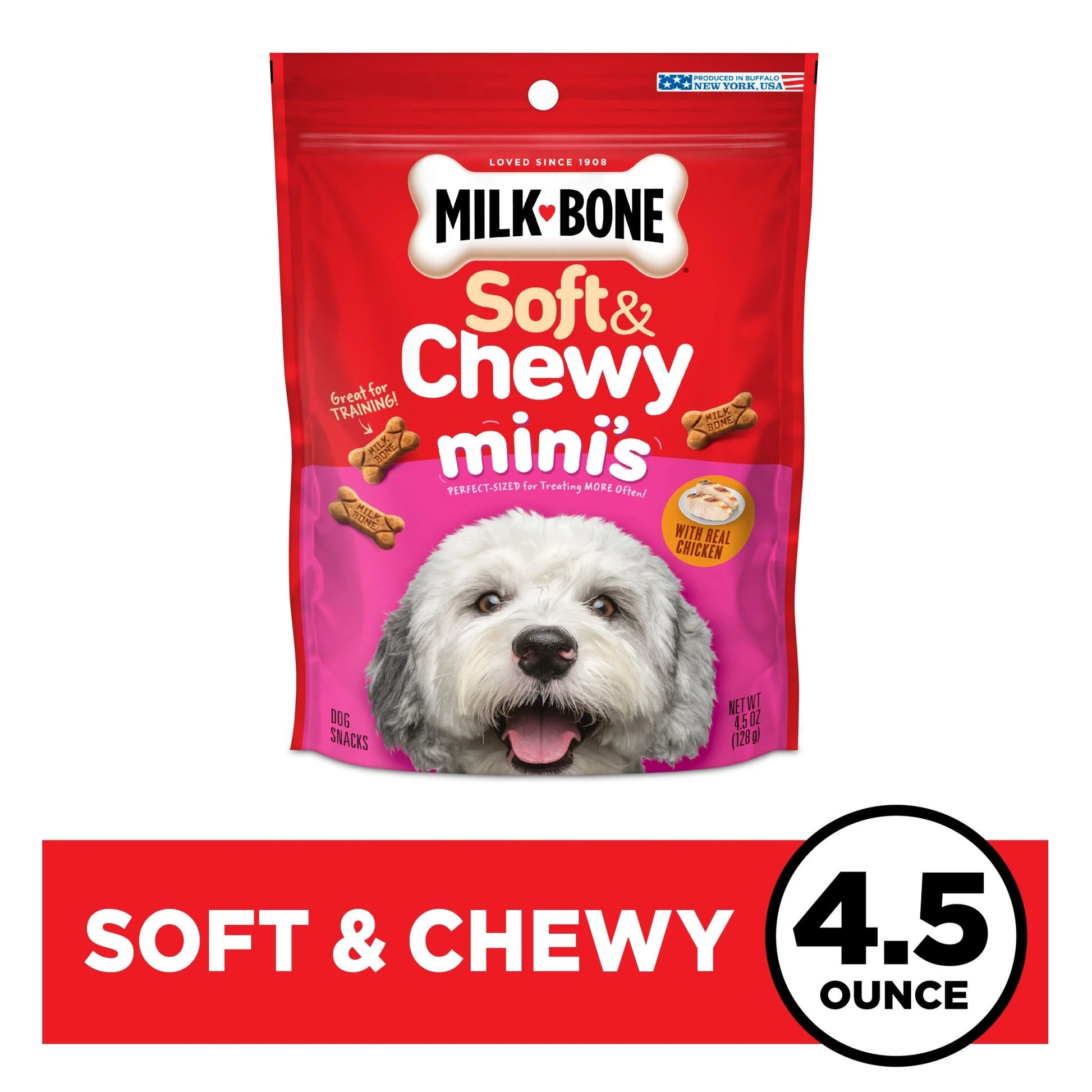 Soft & Chewy Mini Dog Treats with Real Chicken, 4.5 oz