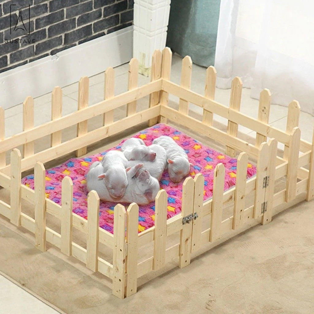 design Large Dog Pet Sleep Mat Soft Warm Reversible Fleece Crate Bed Mat Kennel Pad Cage Cushion for Large Small Medium Dog Cat "Blue, S"