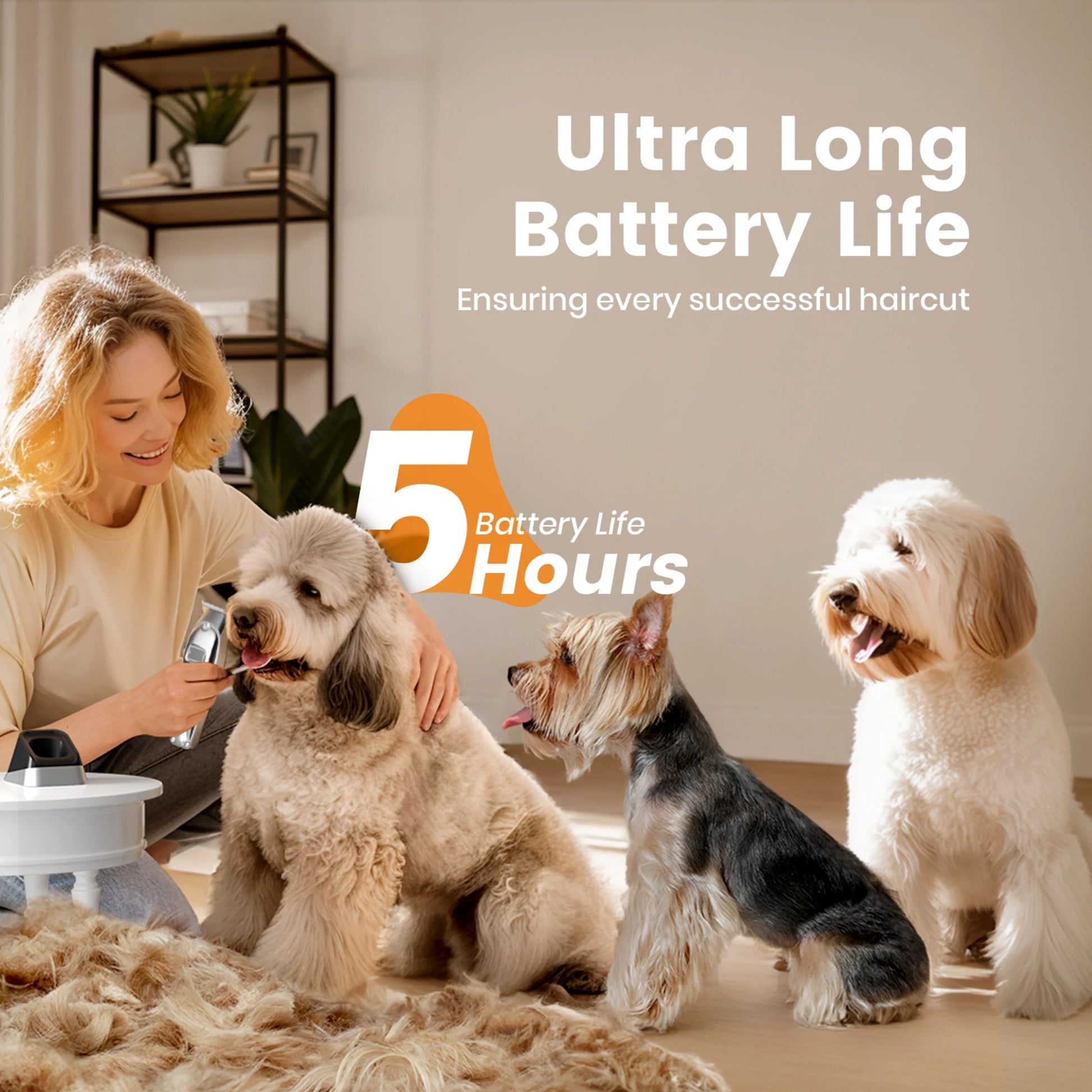 Professional Dog Grooming Clippers Kit, 2 Speed Heavy Duty Cordless Hair Shears Trimmers for Thick Heavy Coats,With Metal Blade for Dogs Cats Animals, All Metal Design Pet Clippers Electric