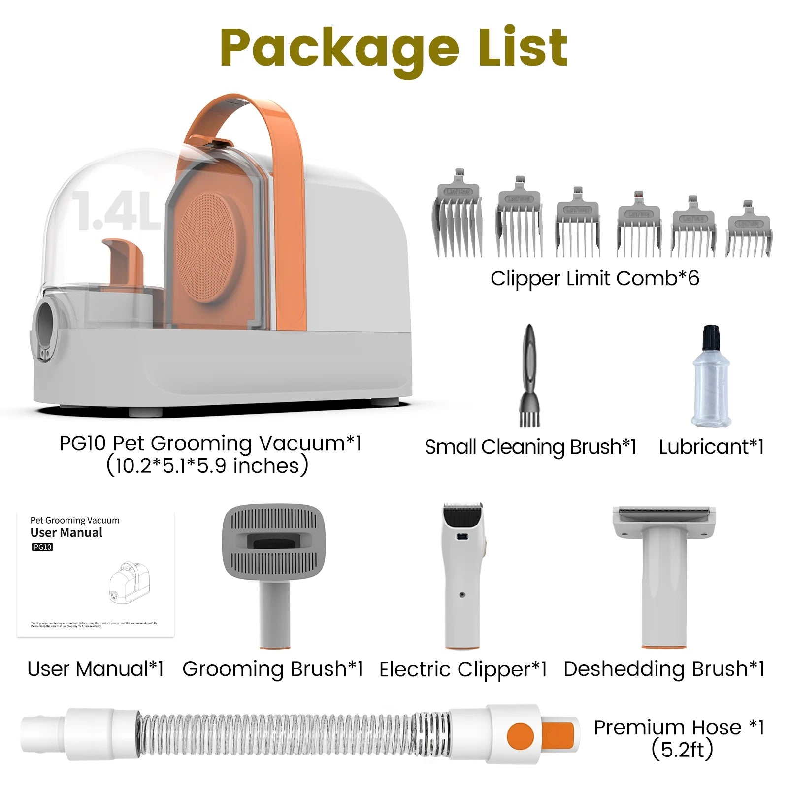 Dog Grooming Kit & Vacuum, Dog Vacuum for Shedding Grooming, Low Noise, for Dogs Cats Pet Hair & Home Car Cleaning