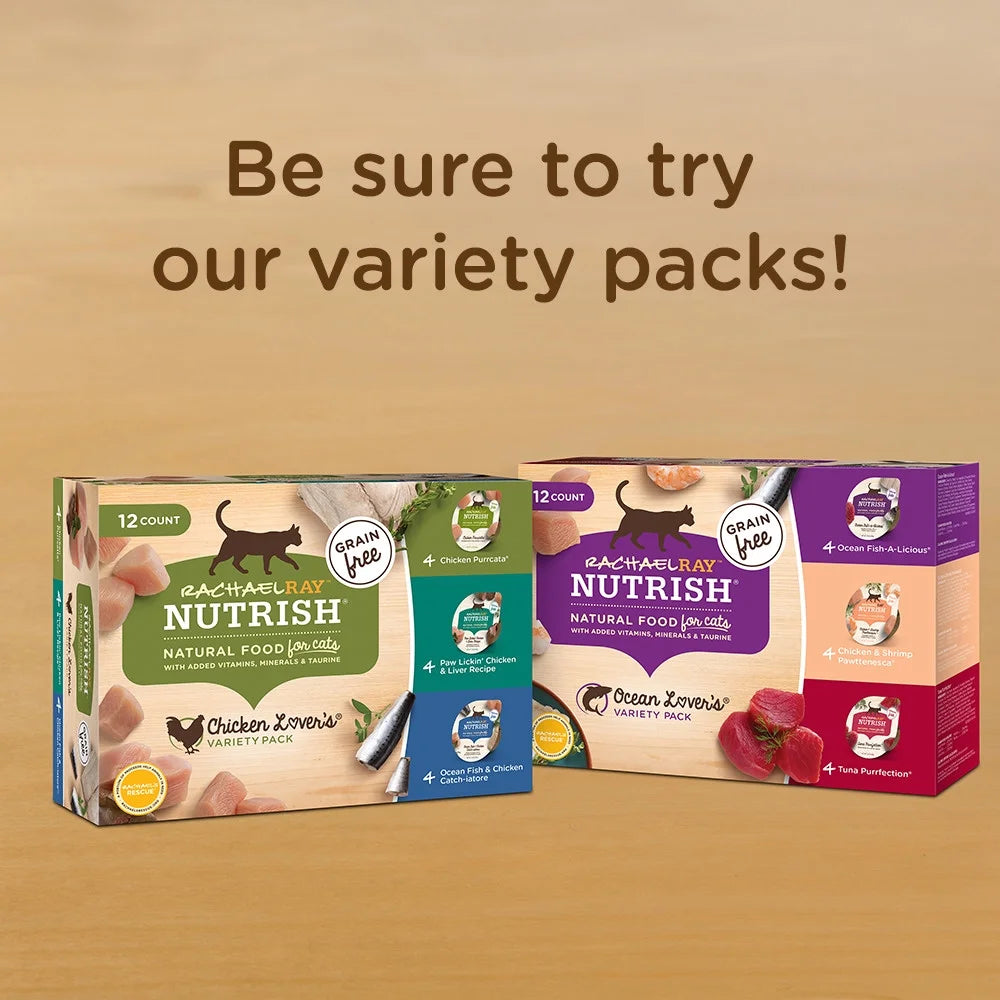 Rachael Ray  Grain-Free Natural Wet Cat Food with Chicken Purrcata, 2.8 oz Tub