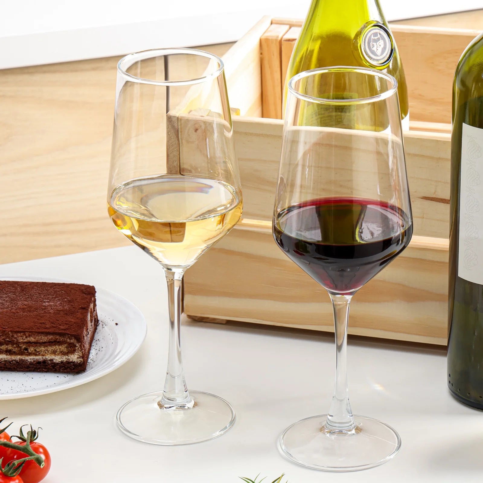 Wine Glasses Set of 6, 13.5Oz Red & White Wine Glasses for Party (Clear)