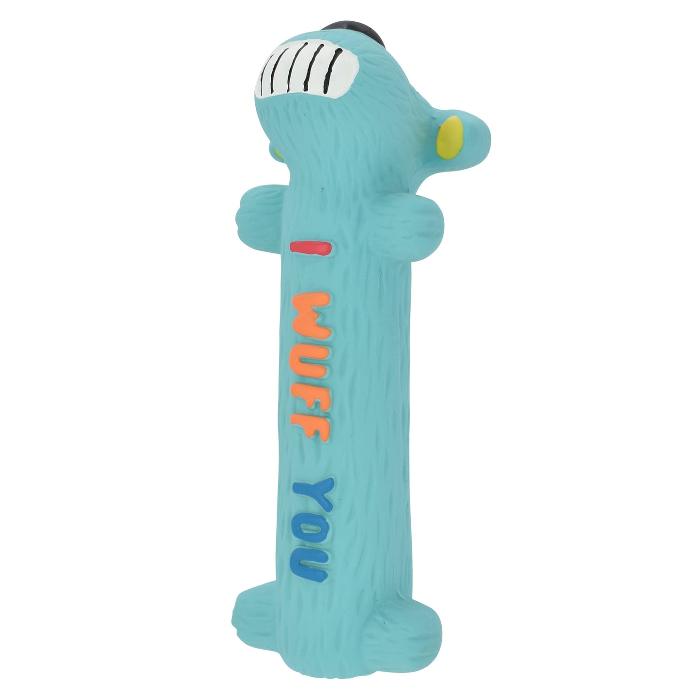 Loofa Latex Plush Dog Toy with Smiling Design