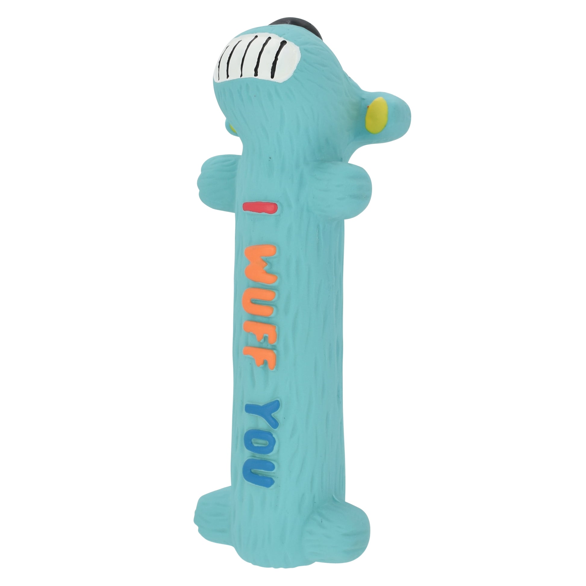 Loofa Latex Plush Dog Toy with Smiling Design