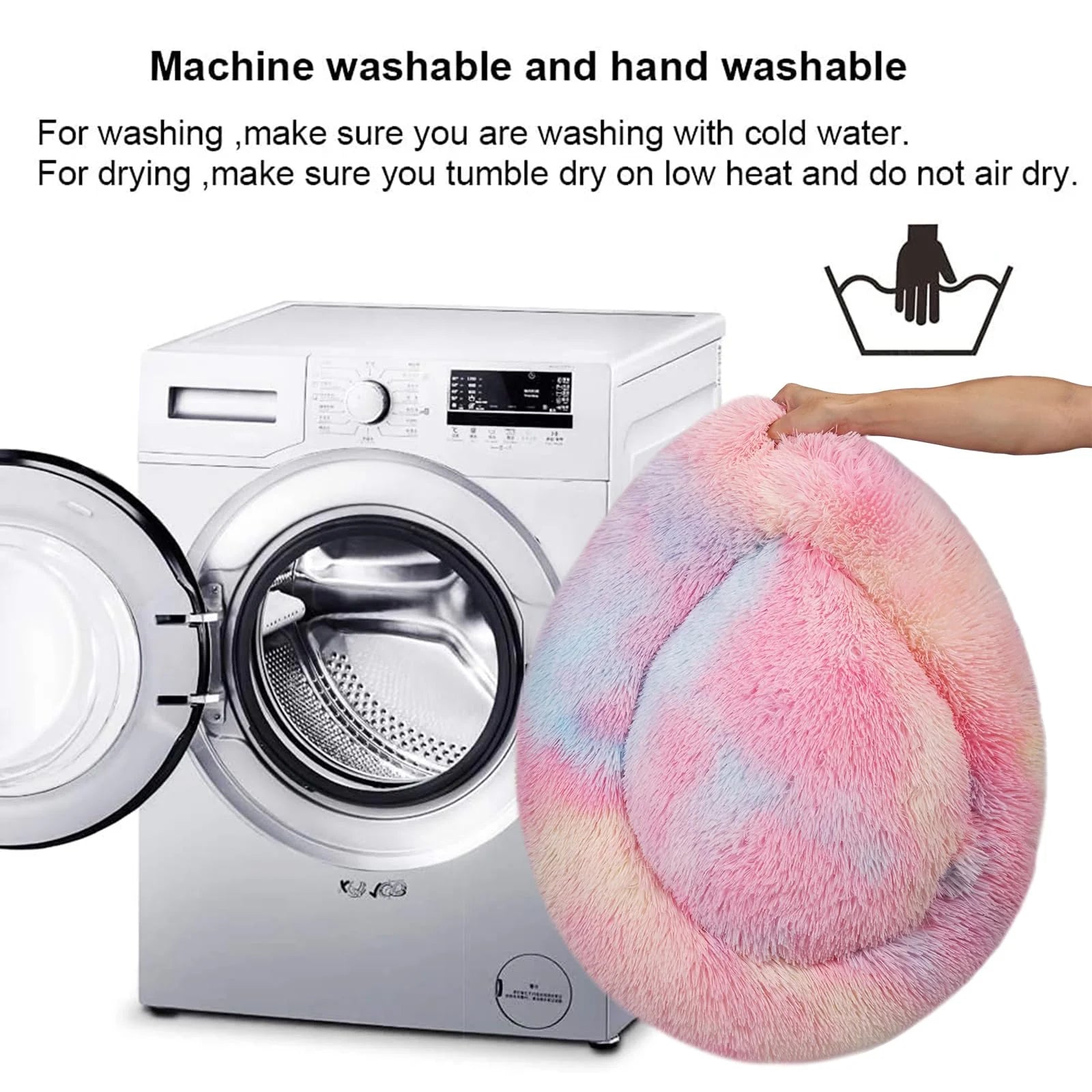 Calming Donut Dog Bed Anti-Anxiety, Self Warming, Cozy Soft Plush round Pet Bed, Ideal for Both Home & Travel, 20"L X 20"W X 8"H