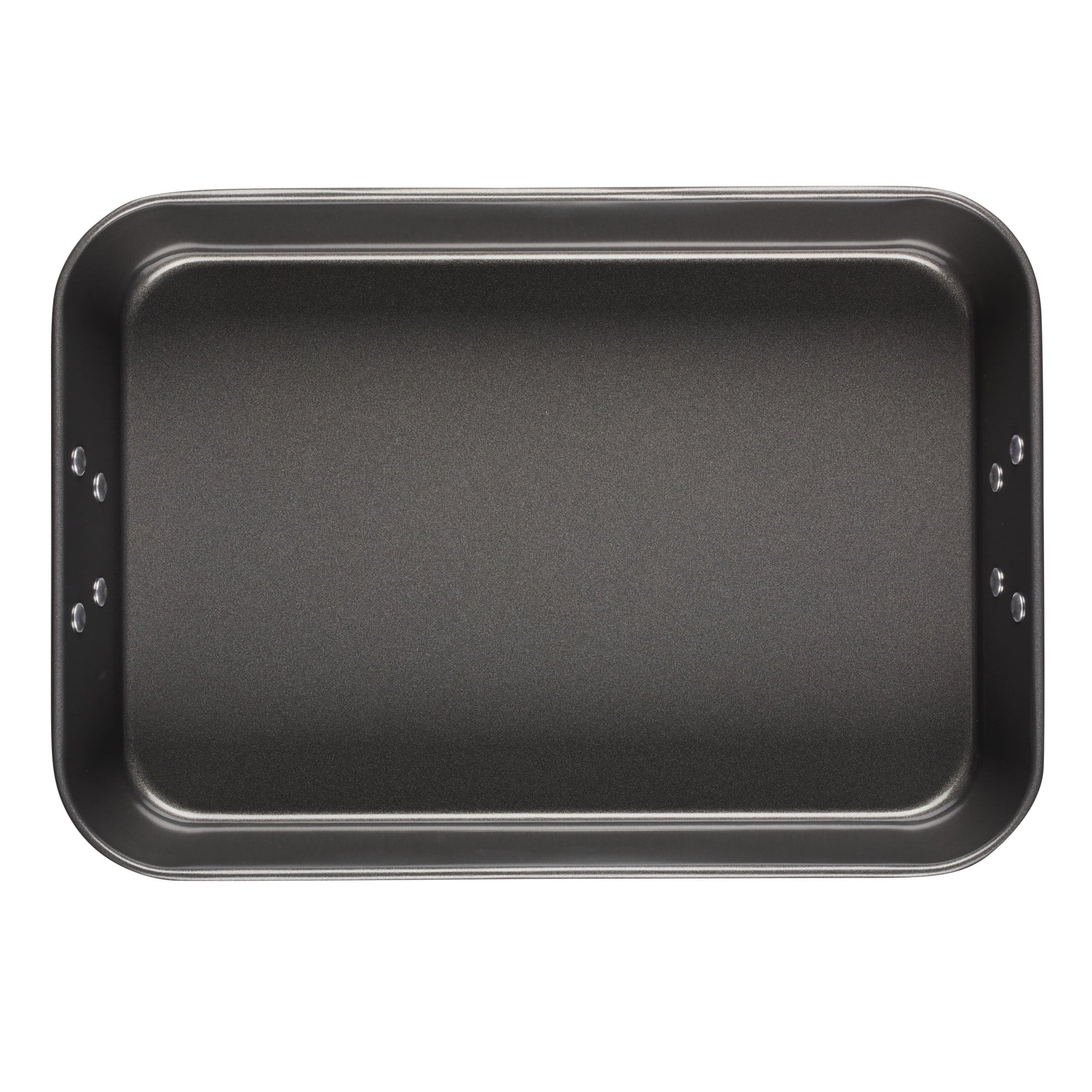 Bakeware Roasting Pan with Removable Flat Rack - 10.5X15 Inches, Dishwasher Safe, Oven-Safe to 450°F, Non-Stick Finish, Gray