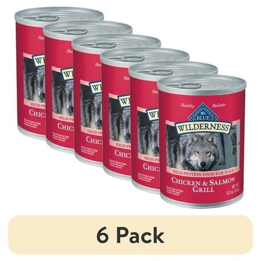 Wilderness Adult Wet Dog Food, Salmon & Chicken Grill, 12.5-Oz. Can (Pack of 6)