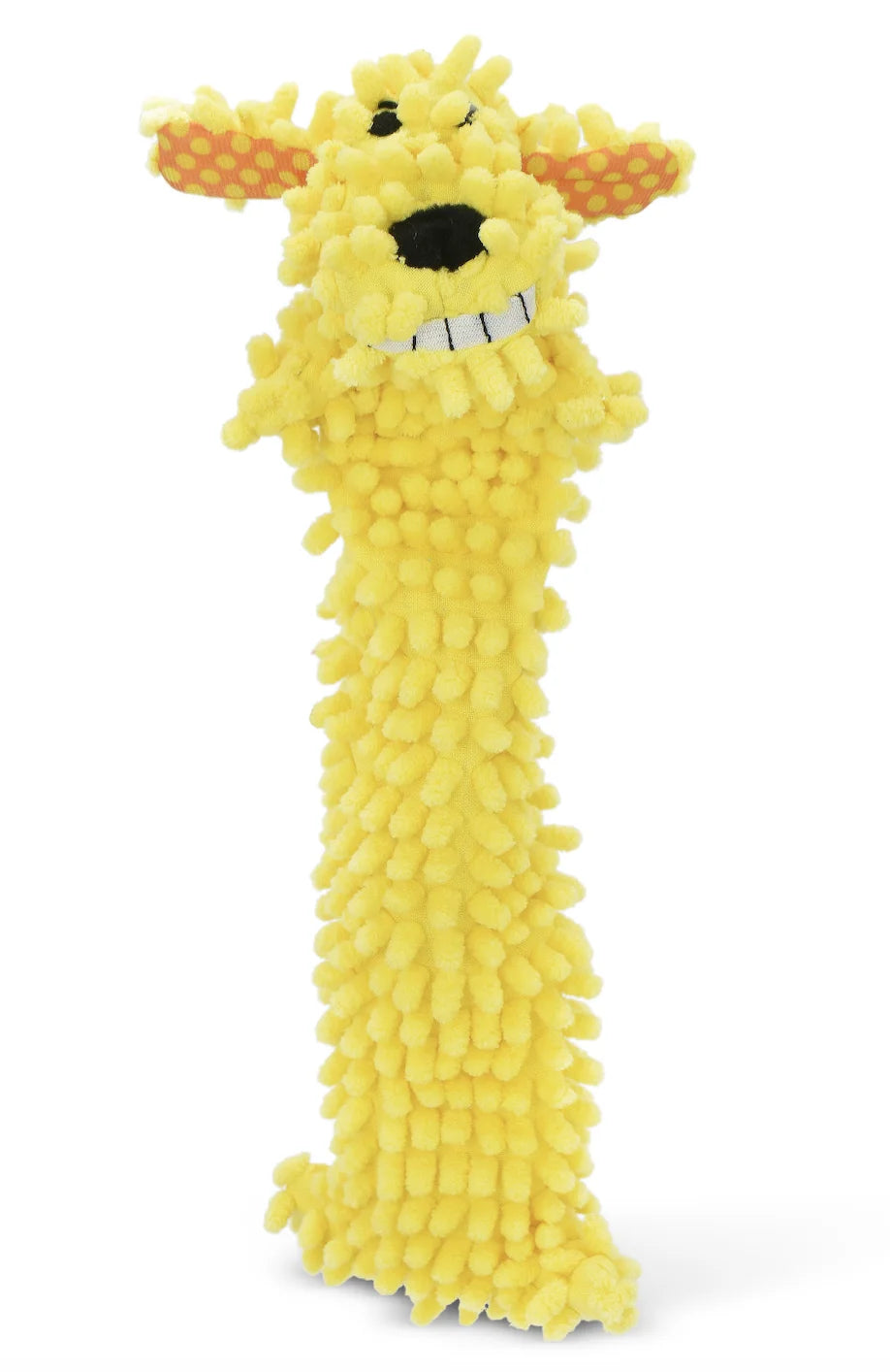 Floppy Moppy Loofa, Unstuffed Plush Dog Toy, 2 Pack, Yellow and Orange