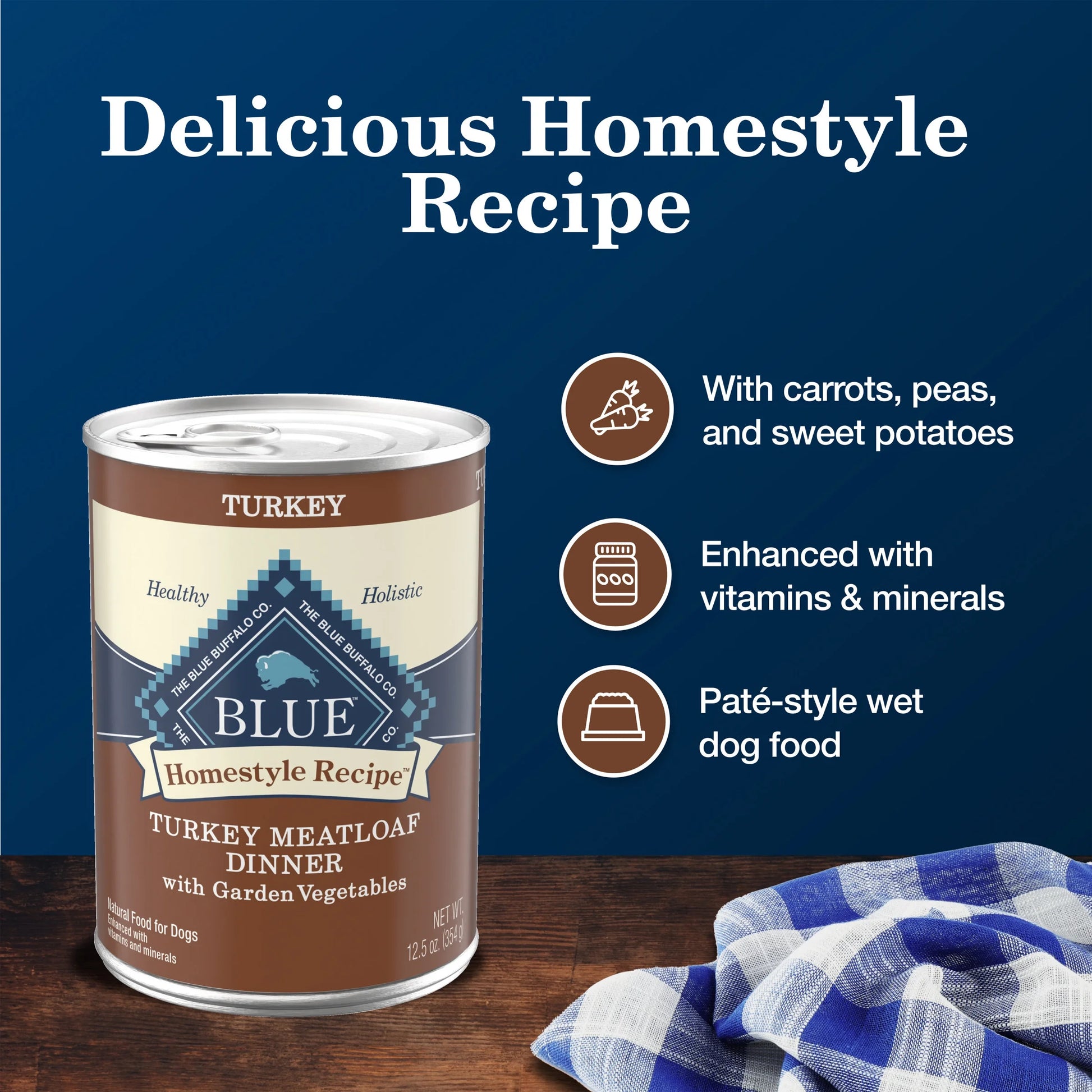 Homestyle Recipe Adult Wet Dog Food, Turkey Dinner, 12.5 oz Can