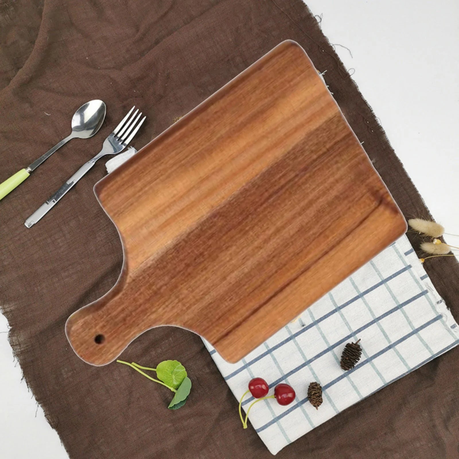 Kitchen Gadgets, Versatile Wooden Pizza Board Non-Slip Cutting Board for Kitchen Countertop Bread Serving Tray Steak Wood Board Wooden Tray Steak Serving Tray, 7.8X12X0.59Inch