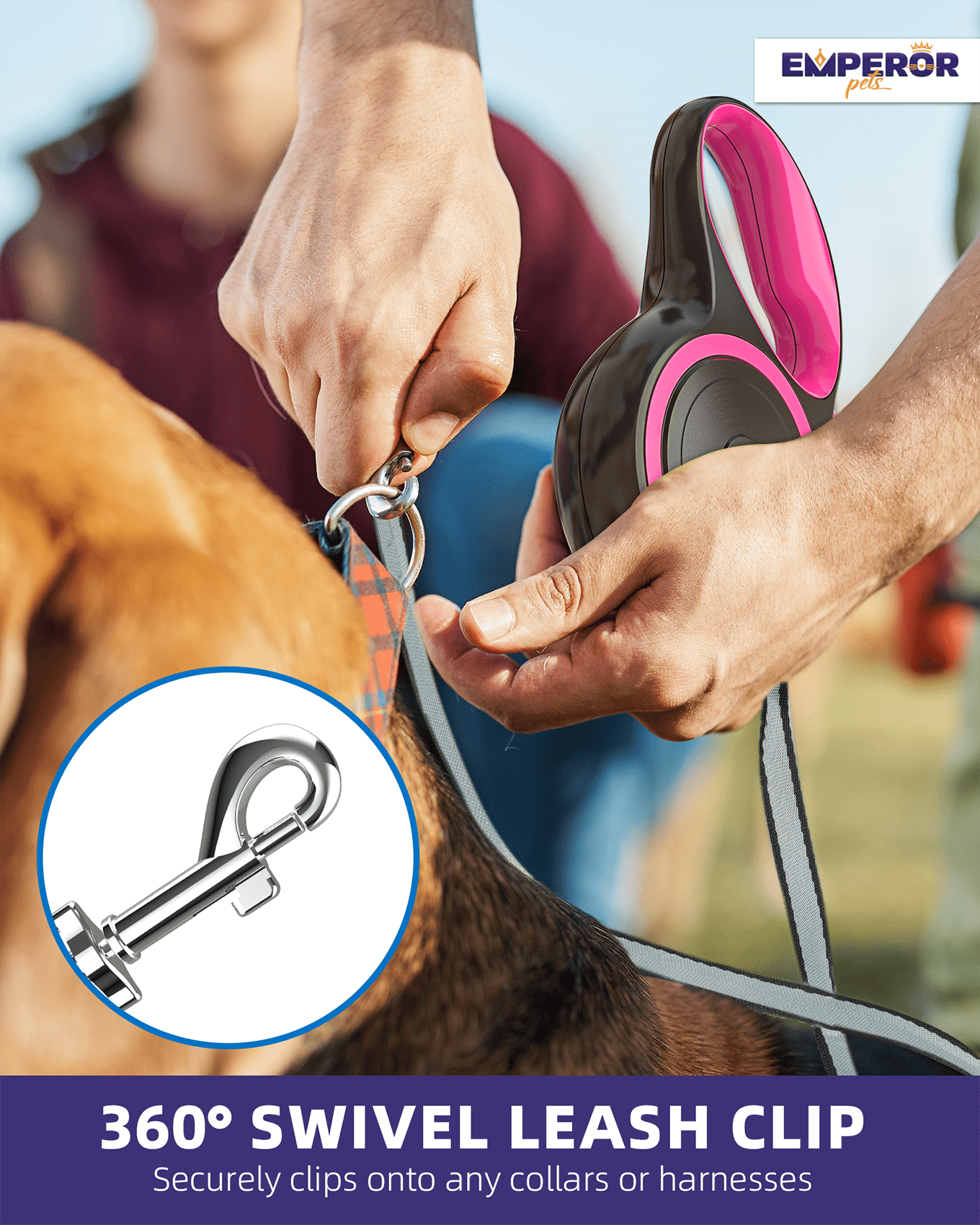 Ultimate 26 Ft Retractable Dog Leash for Large Breeds - Heavy Duty, Up to 110lbs, Perfect for Outdoor Adventures