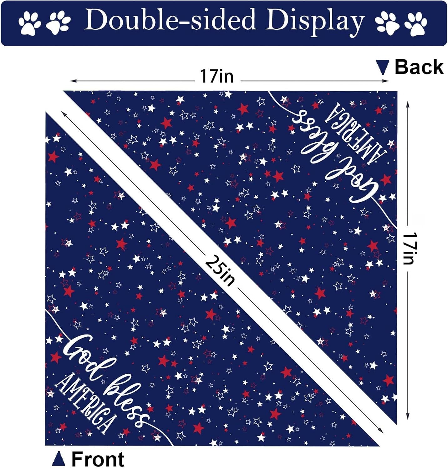 4Th of July Dog Bandanas, Patriotic Party Pet Decorations 2 Pack, Adjustable Ind