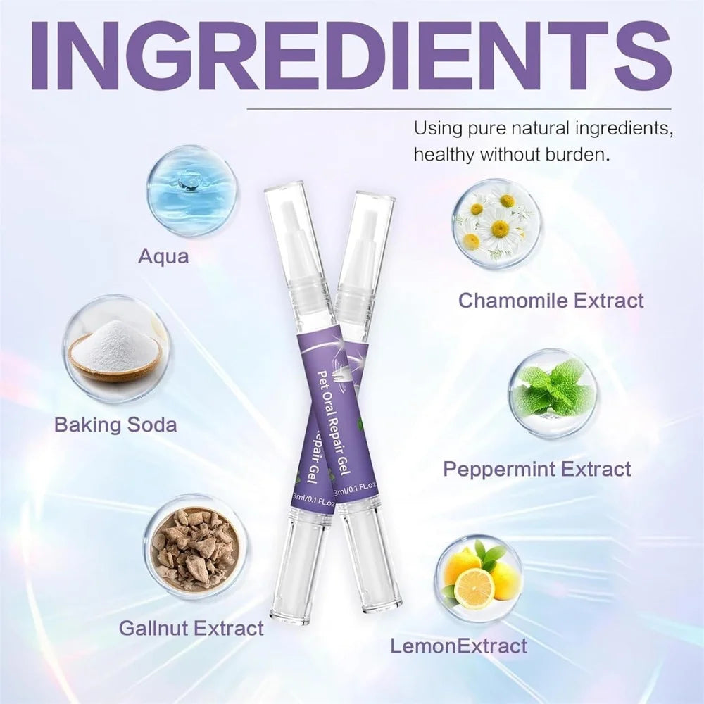 ou Lettuce Pets Toothbrush, Lettuce Pets Dog Toothbrush, Lettuce Pet Oral Repair Gel, Pet Toothbrush Pen, Tooth Cleaning Pen for Dog Cats Dental Care Fresh Breath 