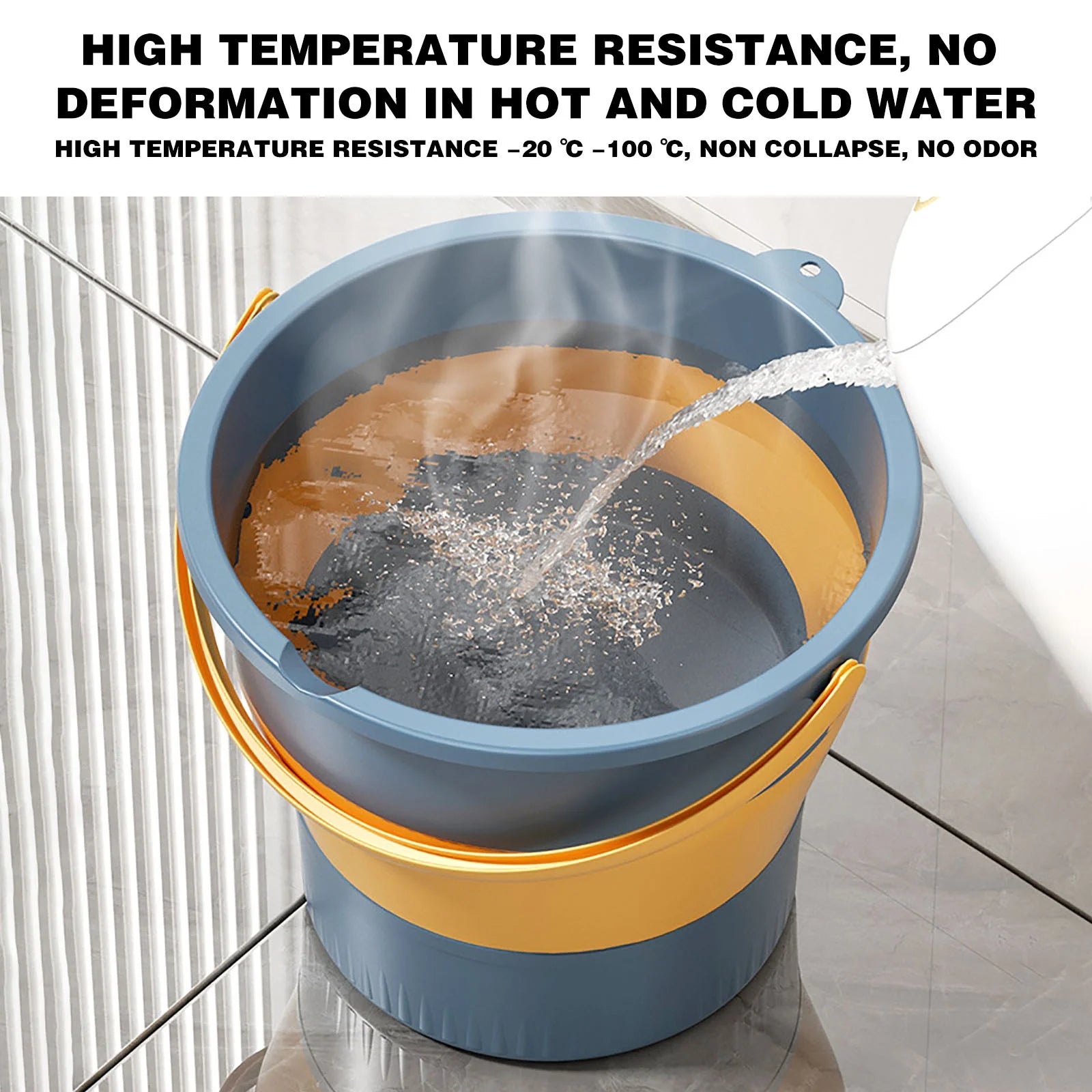 Collapsible Plastic Bucket,Foldable round Tub for House Cleaning,Space Saving Outdoor Waterpot,Portable Fishing Water Pail,For Garden or Camping