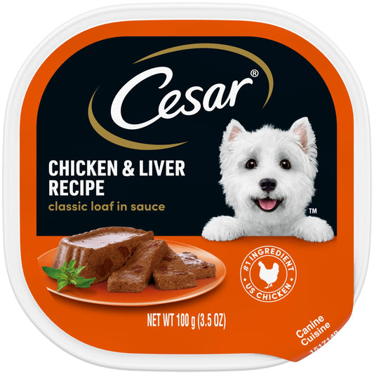 Classic Chicken and Liver Recipe Wet Dog Food in Sauce, 3.5 Oz Tray