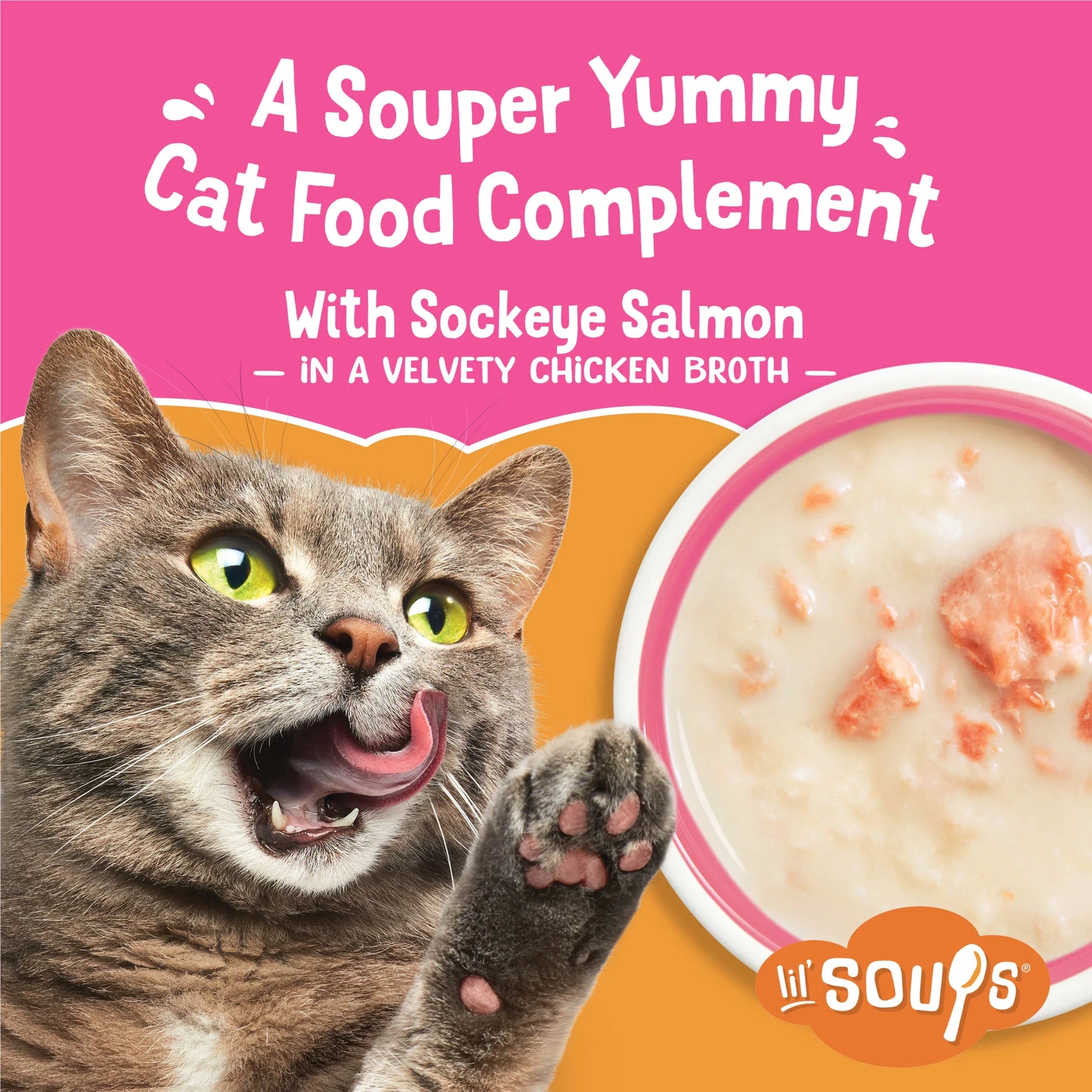 Purina  Grain-Free Lickable Cat Food Toppers with Sockeye Salmon in Chicken Broth