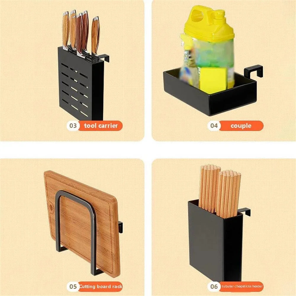 Steel Iron Over-The-Sink Dish Drying Rack,Multifunctional Dish Drying Rack with 4 Baskets,Fits Sinks Fits Sinks 24.4"-39.7"