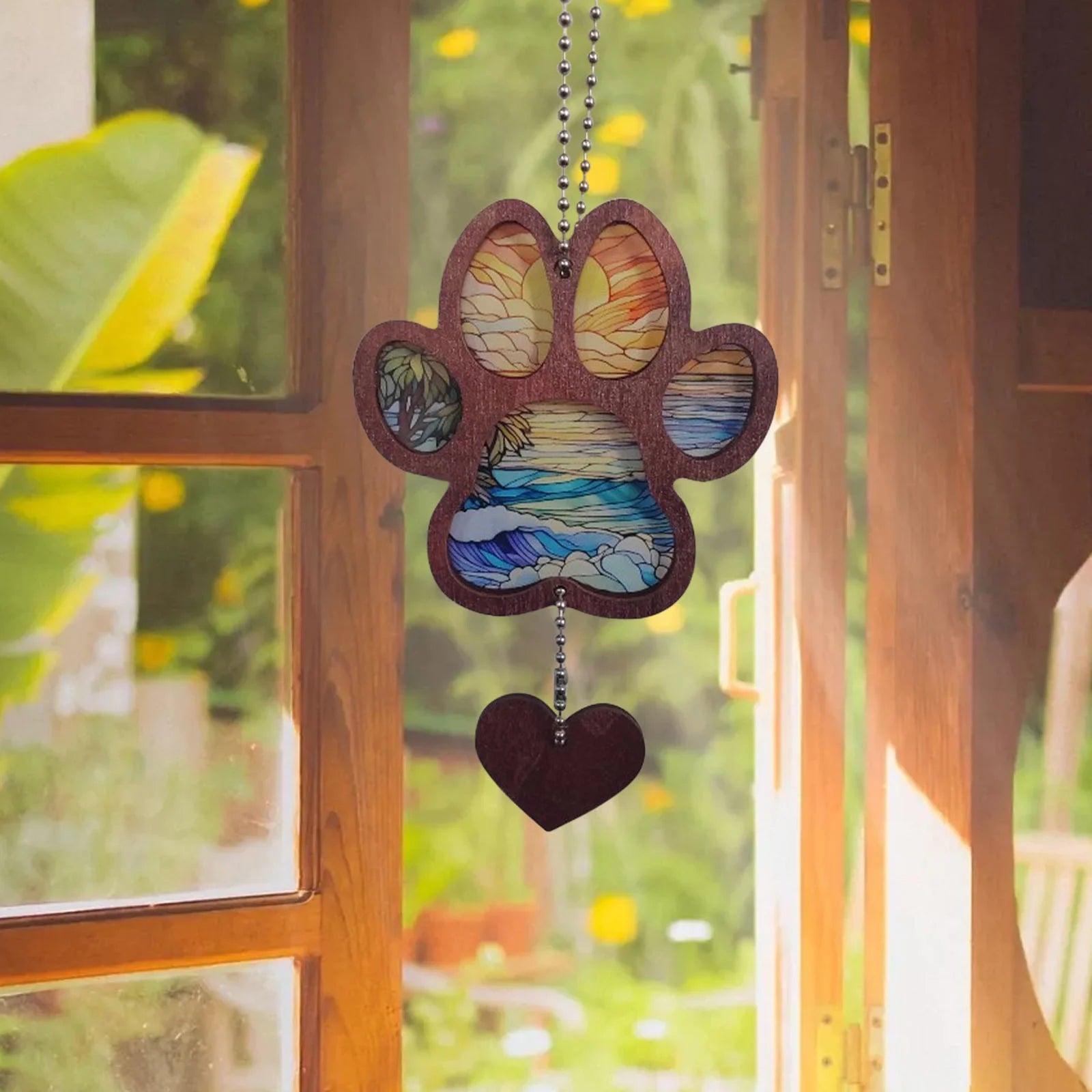 Pet Paw Suncatcher Memorial Custom Name Dog Cat Ornament Window Hanging Sympathy Gift Loss of Pet Passing Away Bereavement Keepsake for Pet Lover Ideas Gift in Loving Memory