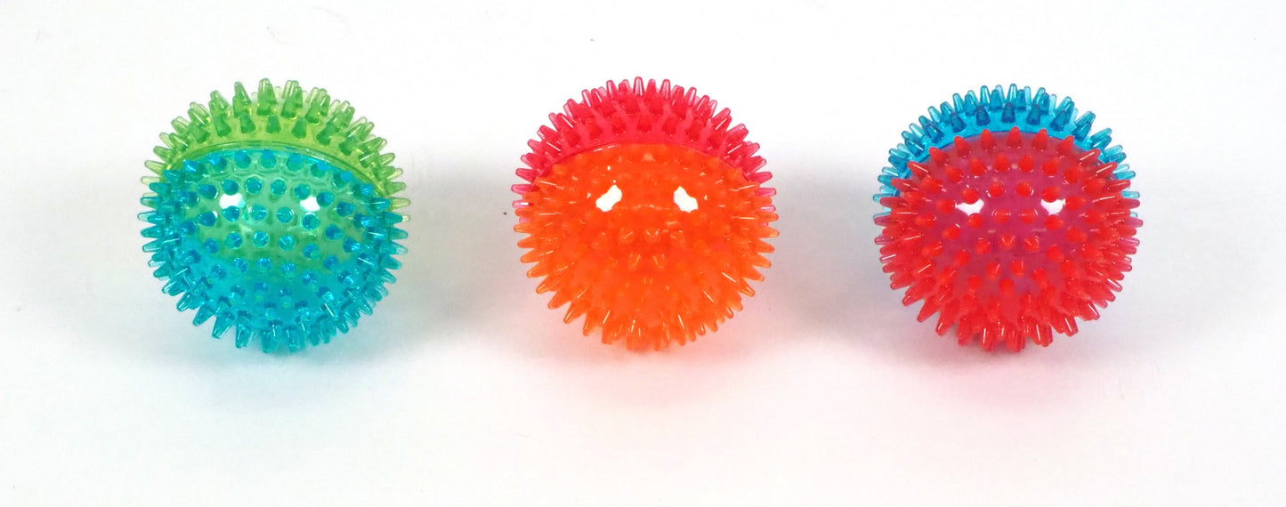 Fetch Buddy Spiky Ball Dog Toy, Medium, Assorted Colors, Chew Level 3