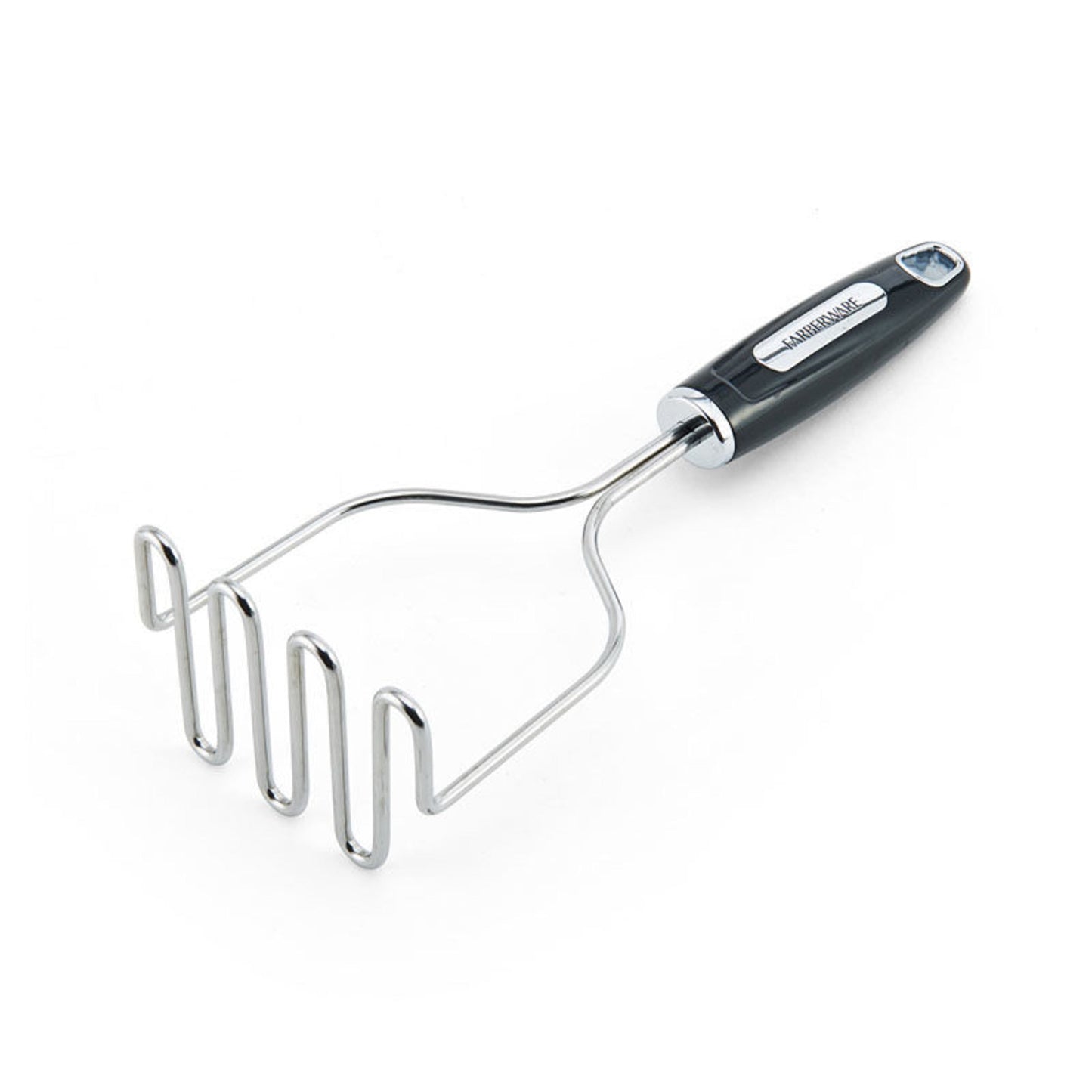 Professional Stainless Steel Potato Masher with Black Handle