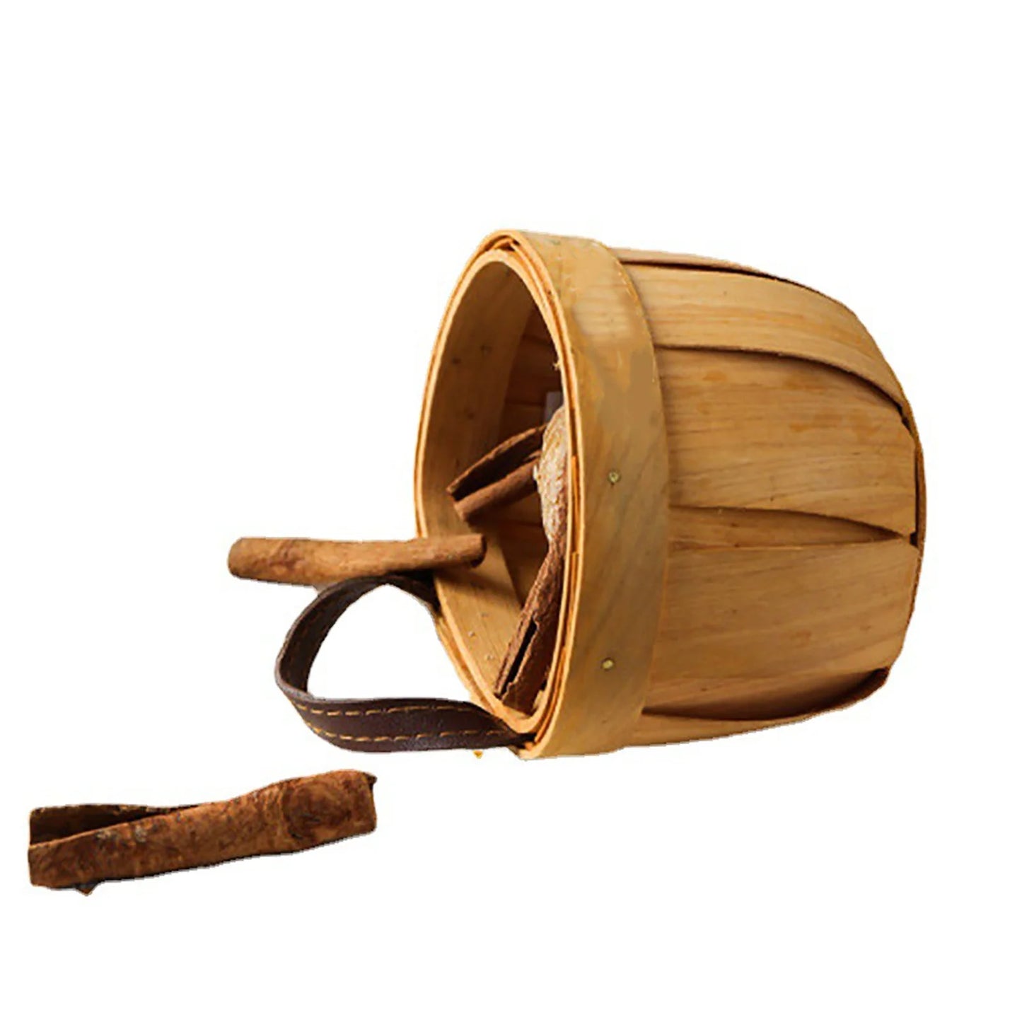 Bread Basket,Wood Chip Picnic Basket with Handle, Handmade Woven Fruits Vegetable Storage Basket Holder for Storage Gift Flower Wedding Serving Kitchen Cabinet Organizer,Khaki,4.9*5 Inch