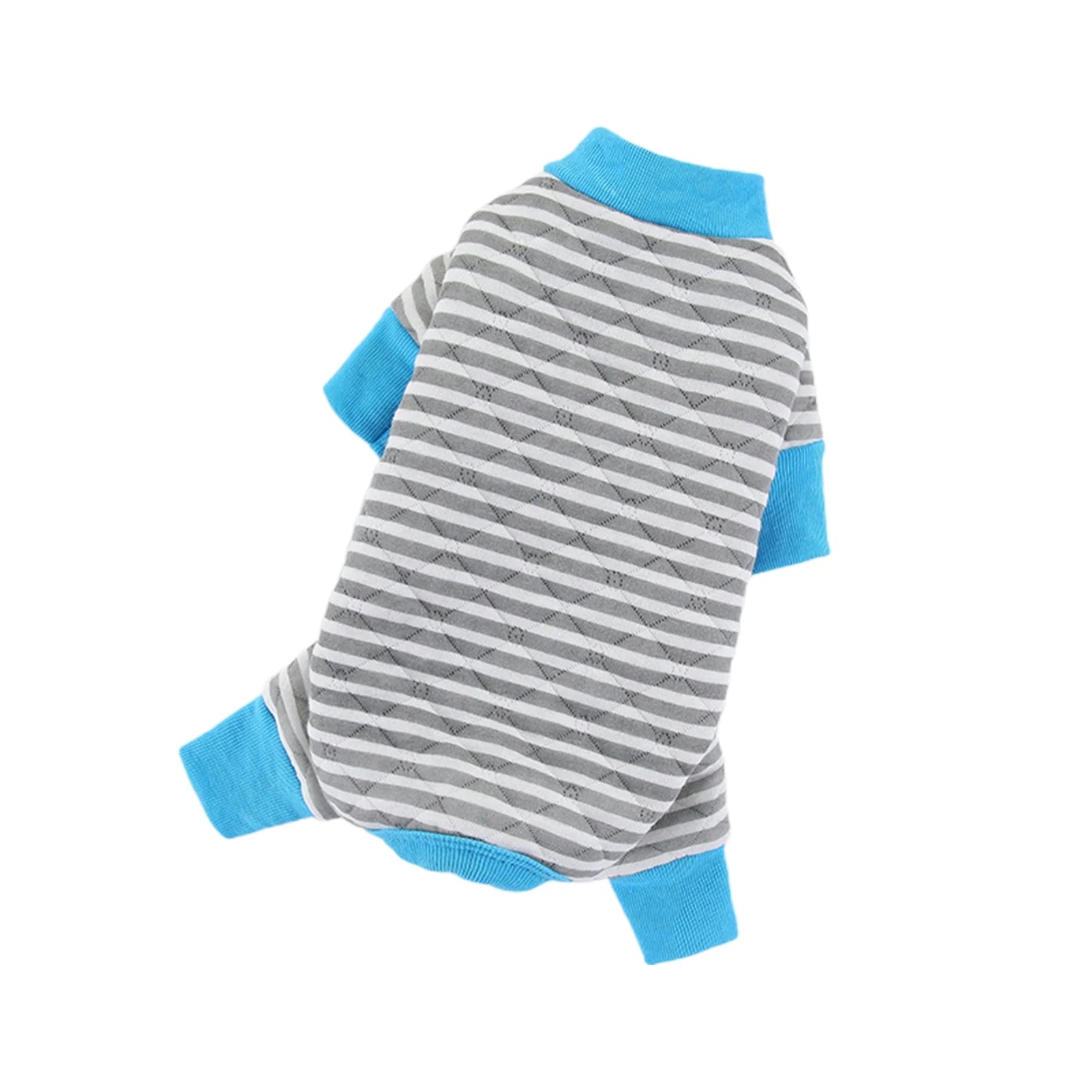 Soft Cotton Pet Pajamas - Striped Jumpsuit for Dogs and Cats, Comfortable Apparel for Play and Sleep