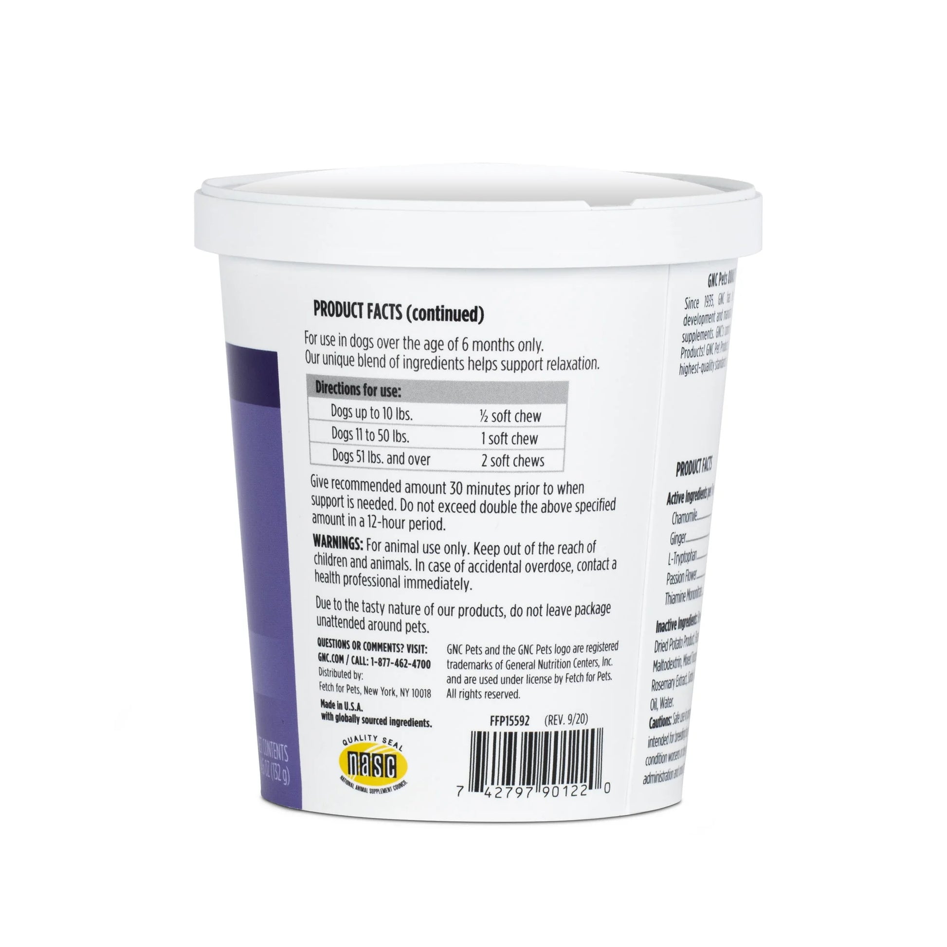 Pet Wellness Essentials Dog Calming & Relaxation for Stress Support Bacon Flavor Chews 60 Ct