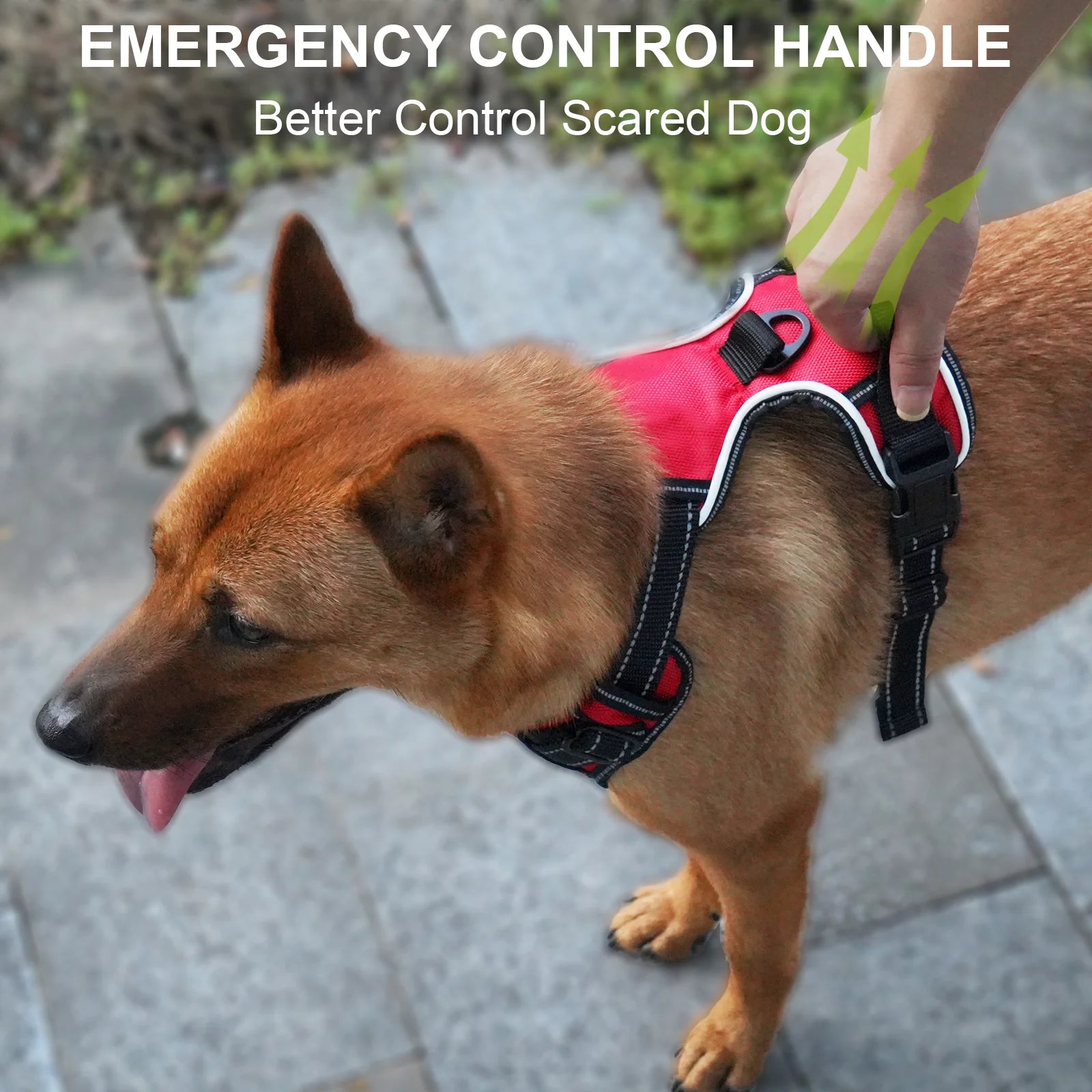 Reflective Adjustable Dog Harness - No Pull Pet Vest with Reflective Strips, Control Handle, and Breathable Mesh for Small, Medium, and Large Dogs - Small, Red