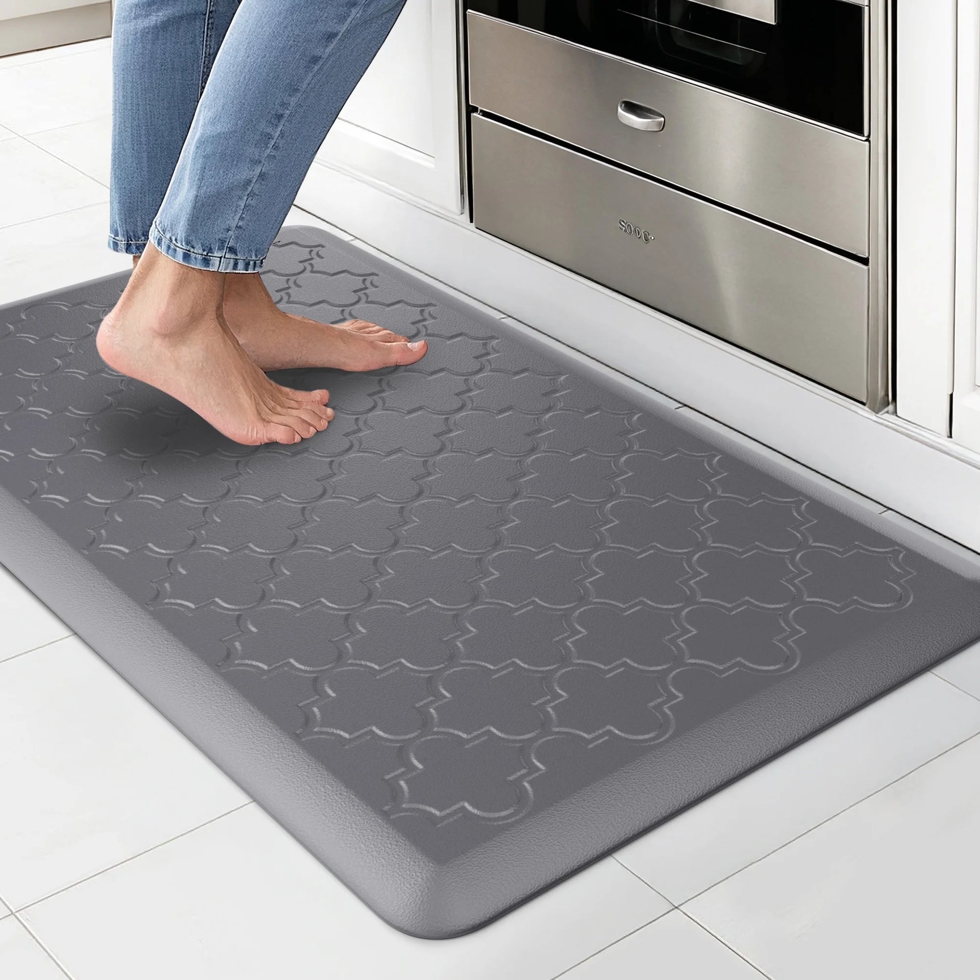 Kitchen Mat anti Fatigue Mats for Kitchen Gray Kitchen Rug Memory Foam Ergonomic Rug 17"X 29"