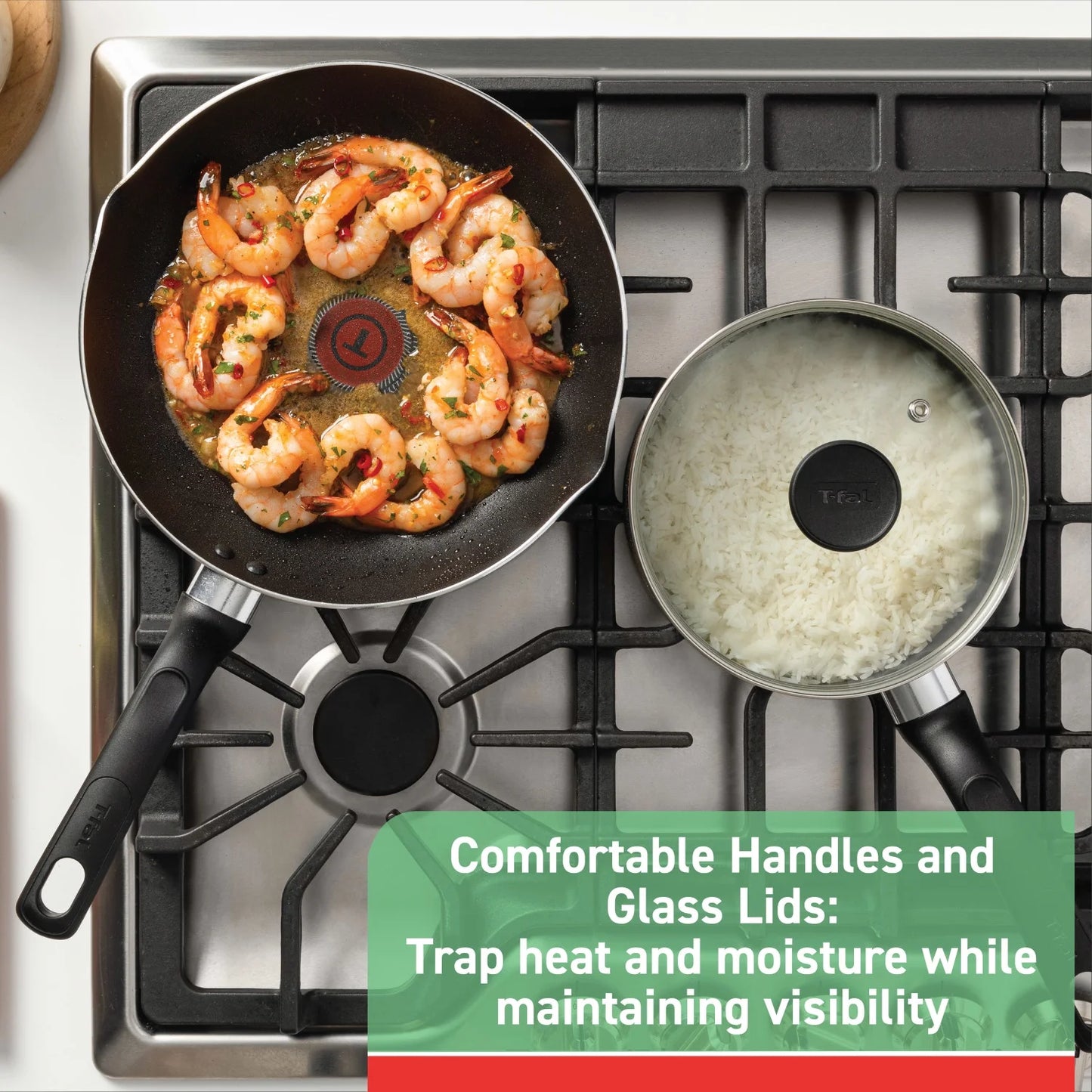 Easy Care, 20 Piece Non-Stick Pots and Pans Cookware Set, Grey