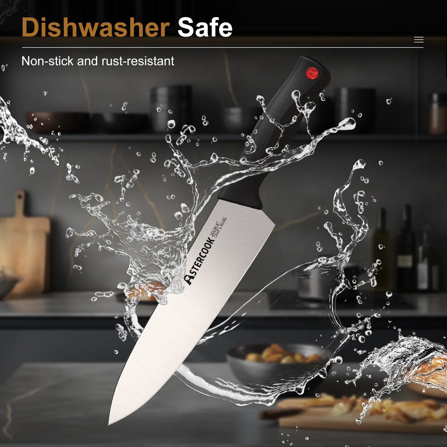 14-Piece Kitchen Knife Set with Built-In Sharpener, High Carbon German Stainless Steel, Ultra Sharp and Rust Resistant, Dishwasher Safe