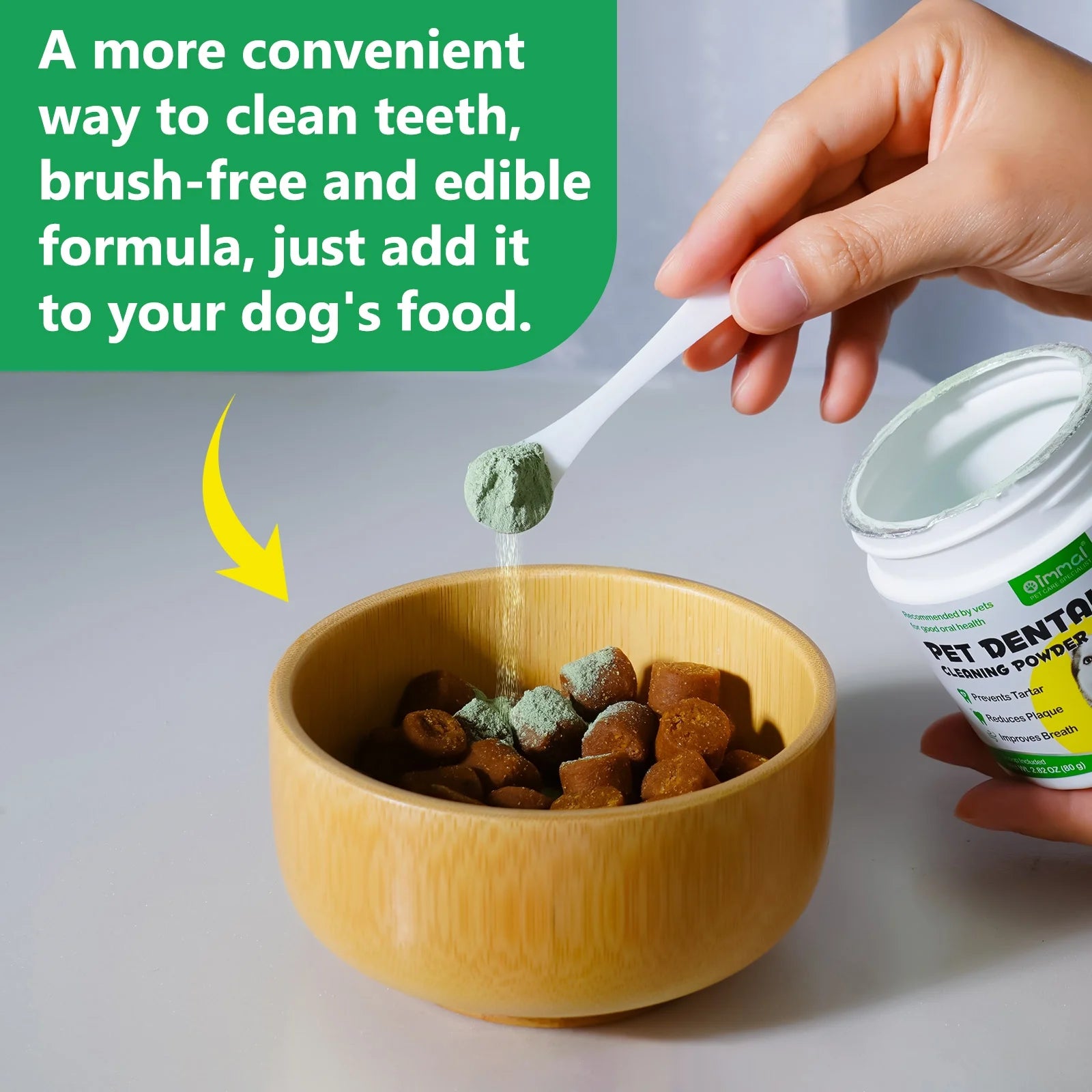 Dental Health Powder for Dogs, Dog Oral Care Dental Care Powder with Probiotics, Dog Teeth Cleaning, Fresh Breath, Plaque, Tartar - 80G