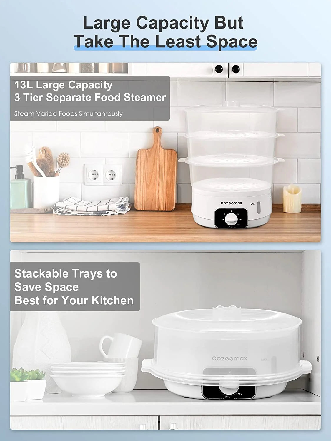 Food Steamer 13 L In3-Tier in Electric Steamer