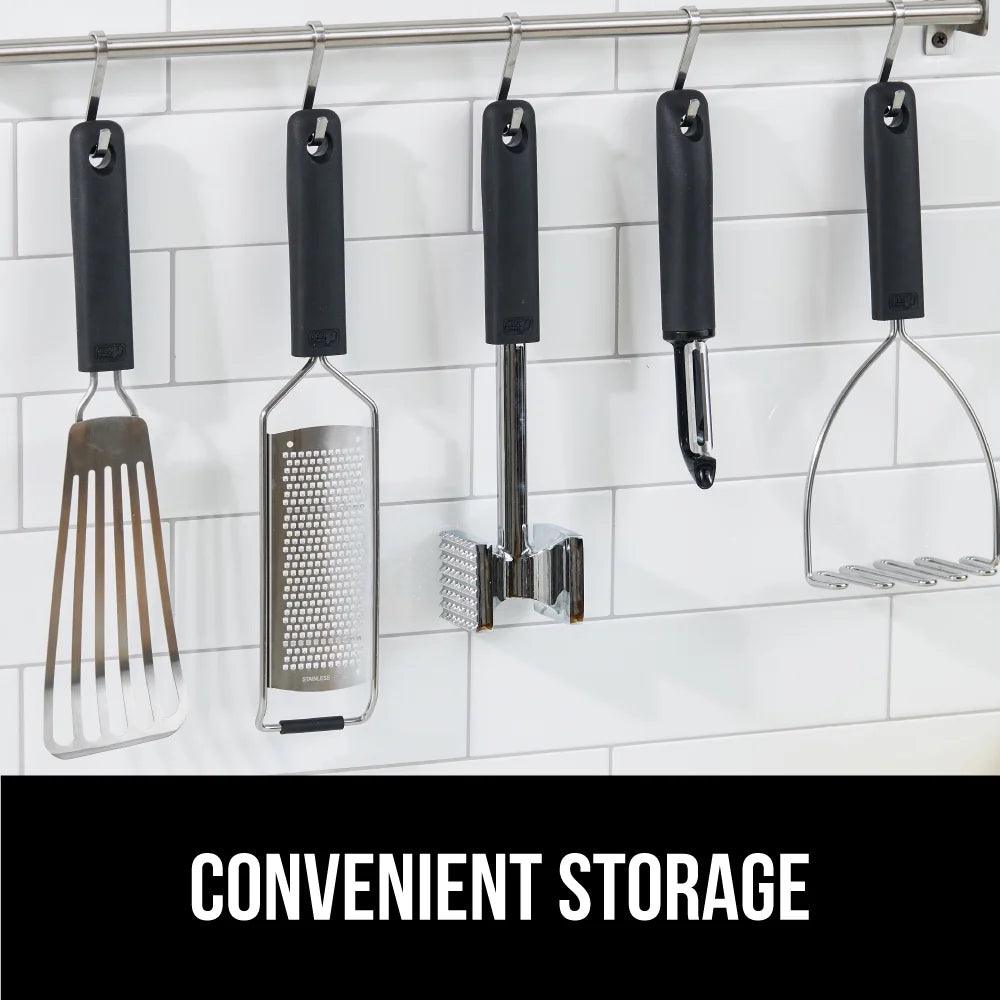 Vegetable Peeler, Stainless Steel, Includes Blade Cover, Peels Potatoes Apples, Black