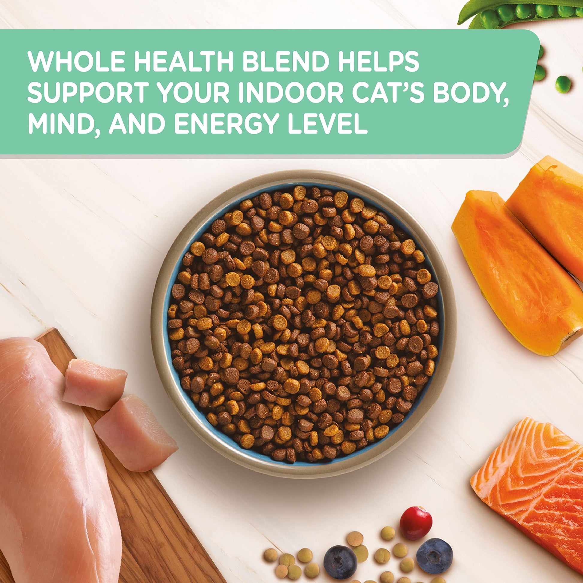 Nutrish Indoor Complete Premium Natural Dry Cat Food with Chicken, Lentils & Salmon, 6 Pounds (Packaging May Vary)