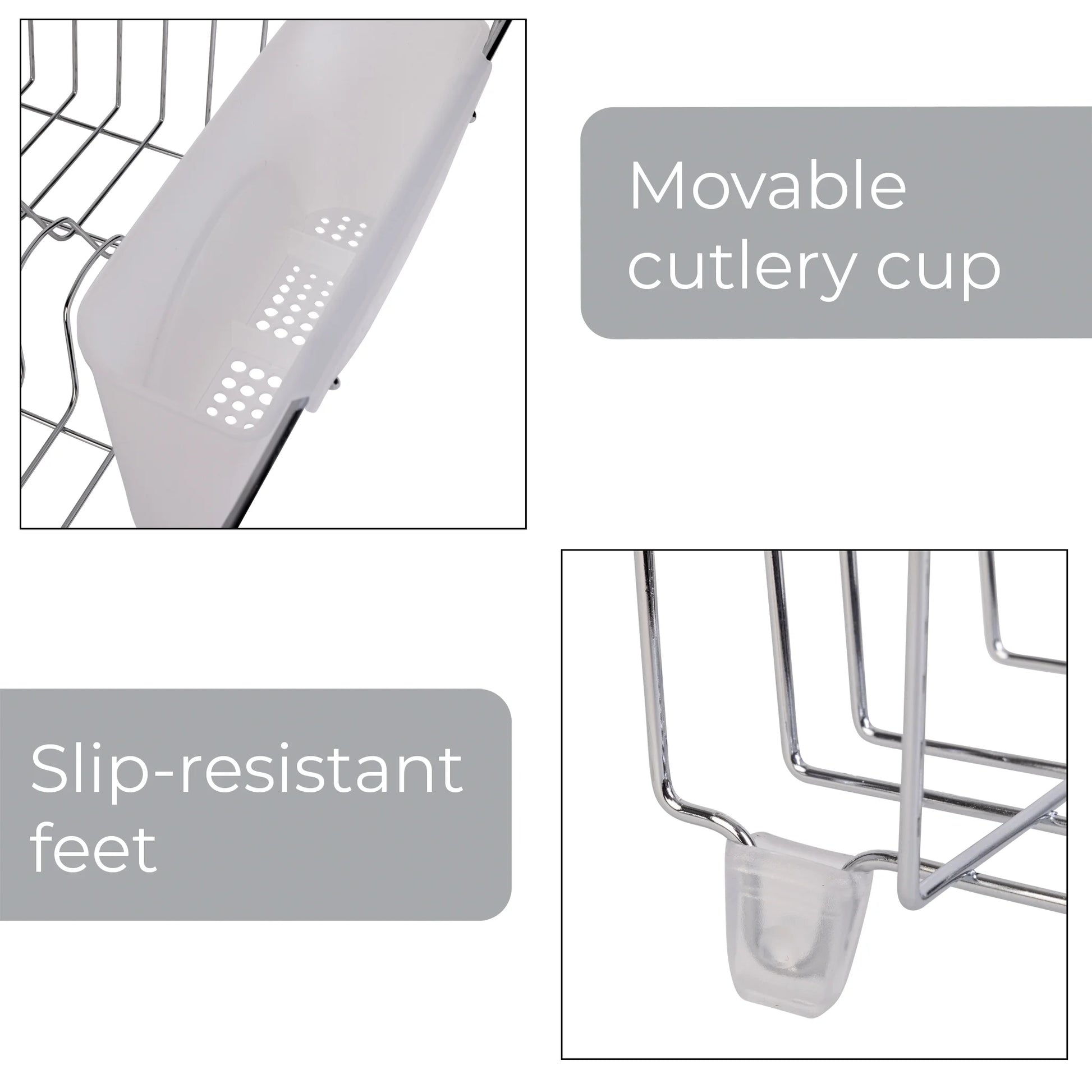 (2 Pack)  Small Wire Dish Rack - Chrome - 14.17" W X 12.64" L X 5.67" H