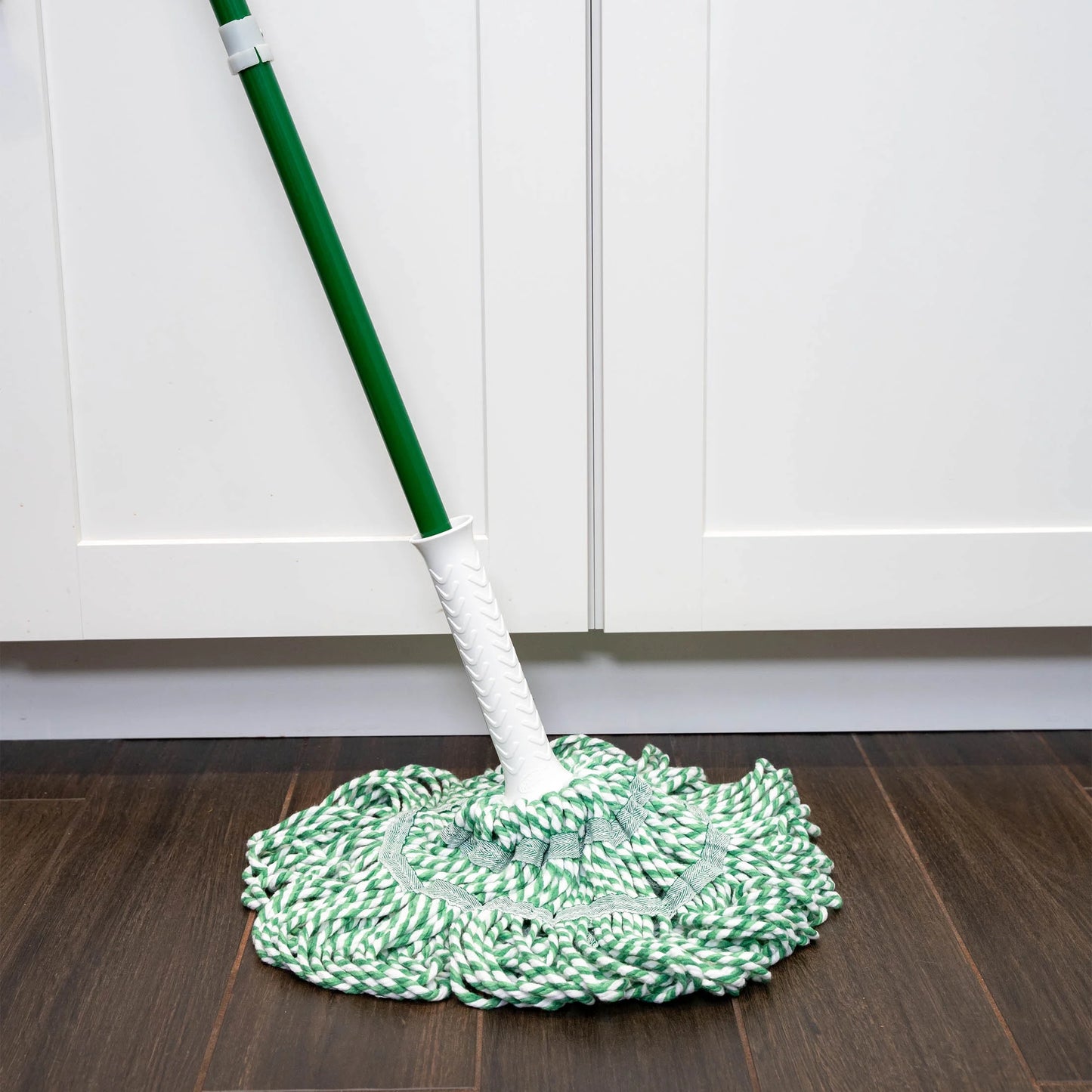 Tornado Twist Mop with Cotton Blend Head Steel Handle Green & White