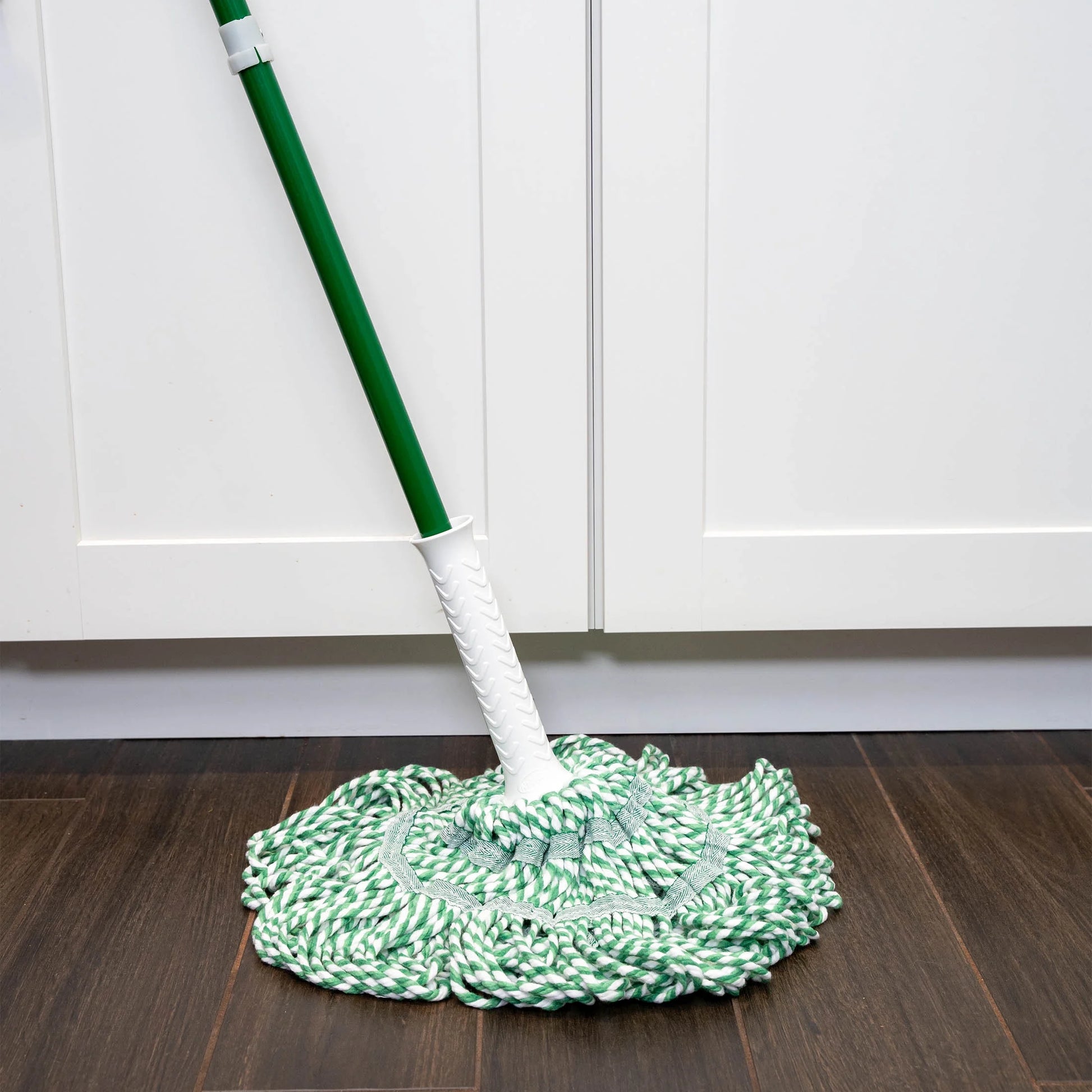 Tornado Twist Mop with Cotton Blend Head Steel Handle Green & White