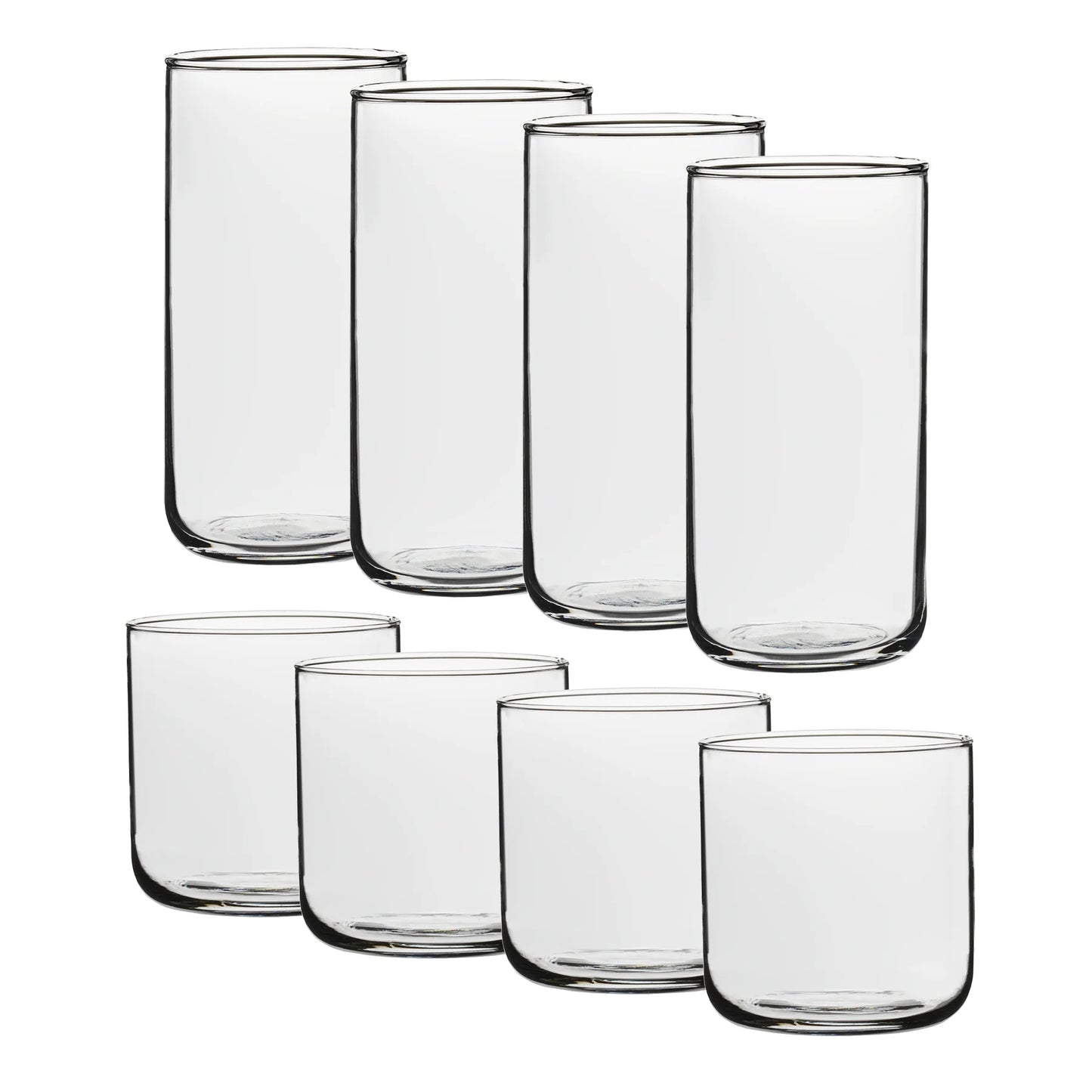 Brooks Glass Drinkware, 12.5 Ounce & 18 Ounce, Set of 8