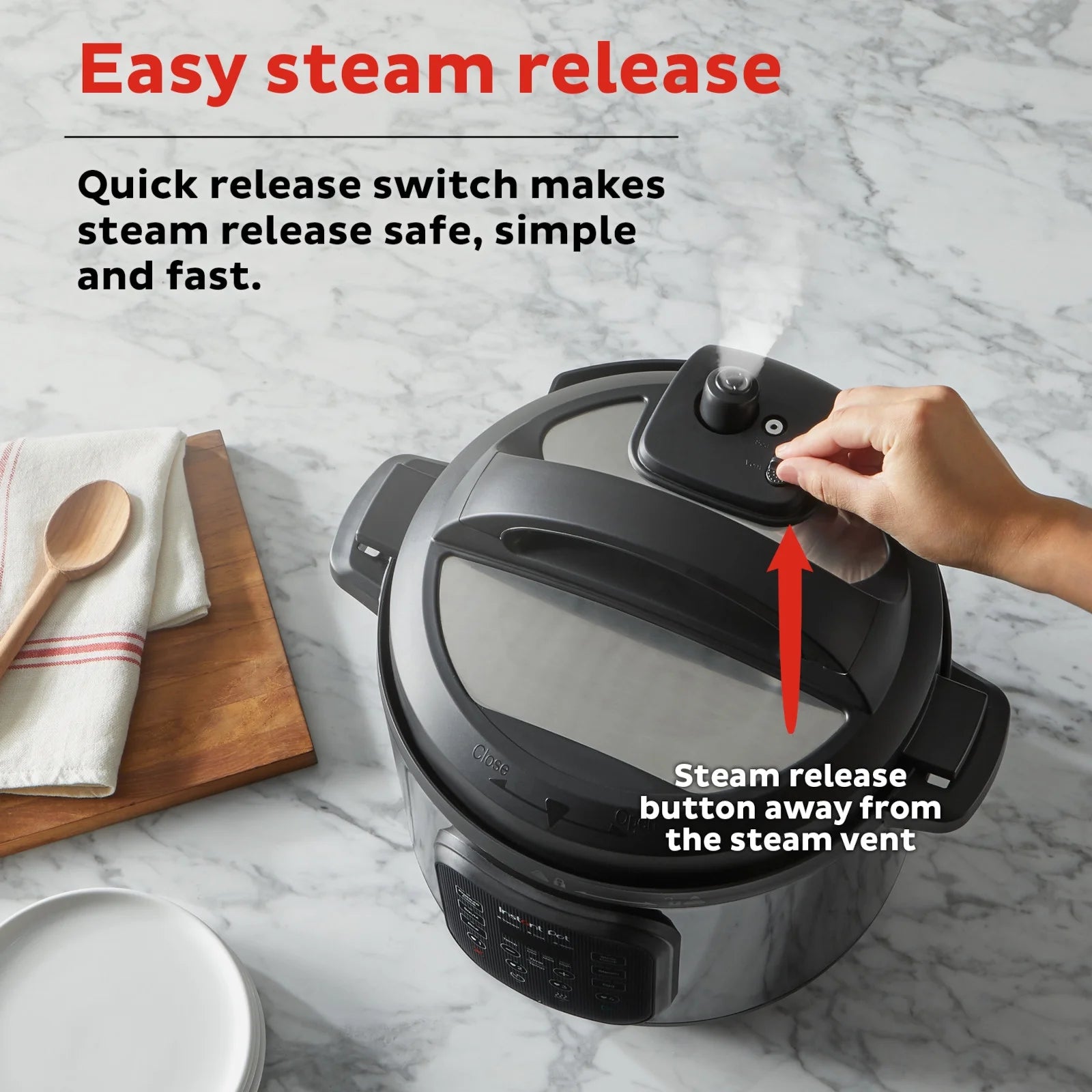 6Qt RIO Chef Series 7-In-1 Multi-Cooker, Pressure Cooker, Slow Cook, & More, Black