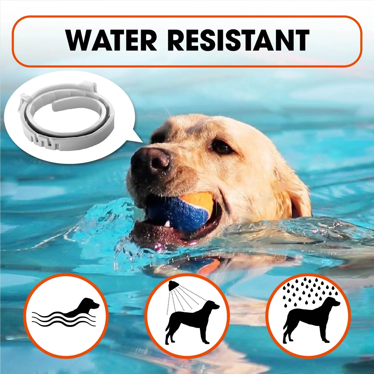 12-Month Adjustable Natural Herbal Dog Collar - 25” for All Breeds - Durable Essential Oils Protection - Waterproof and Comfortable Design