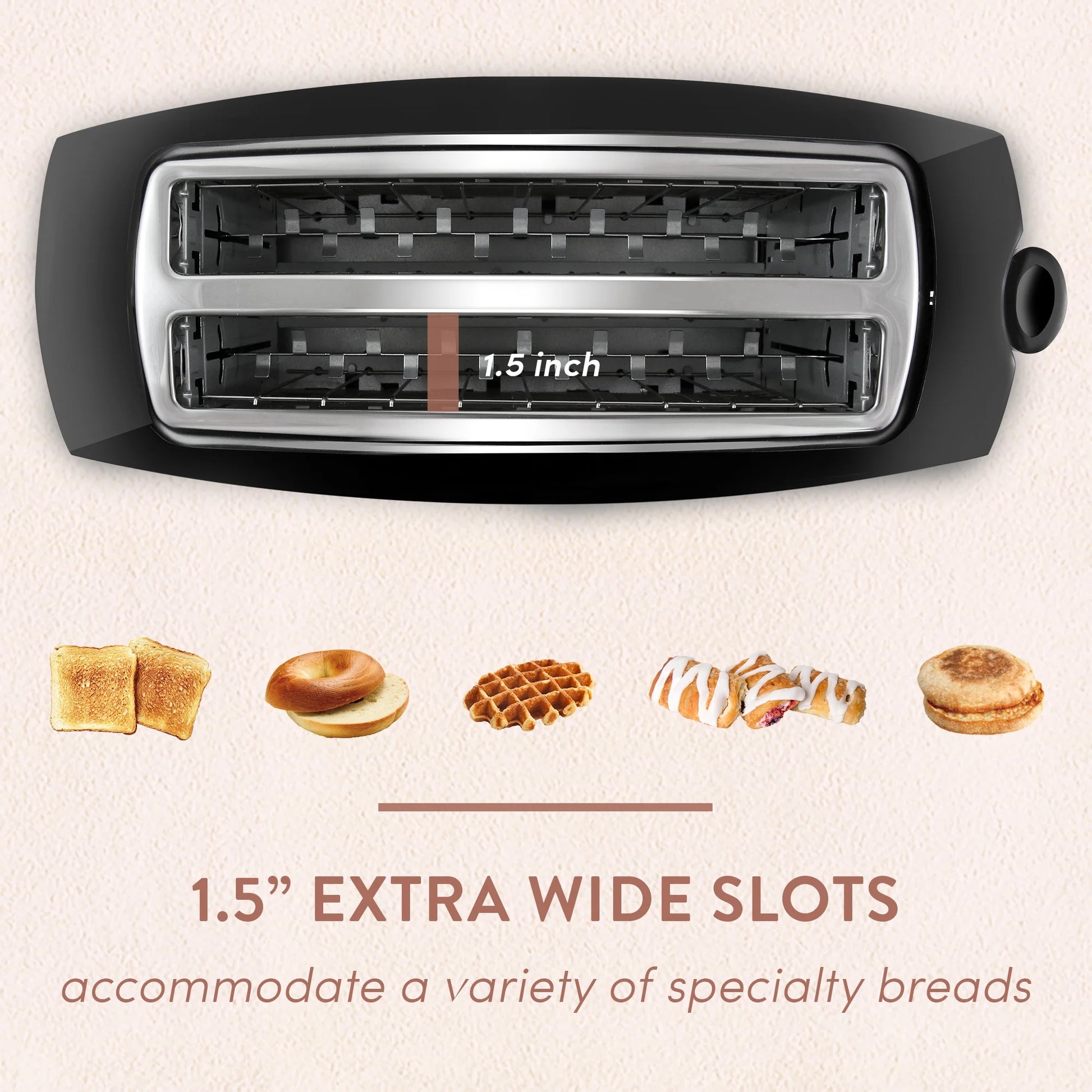 ECT4829BX New 4 Slice Long Slot Cool Touch Toaster, Black