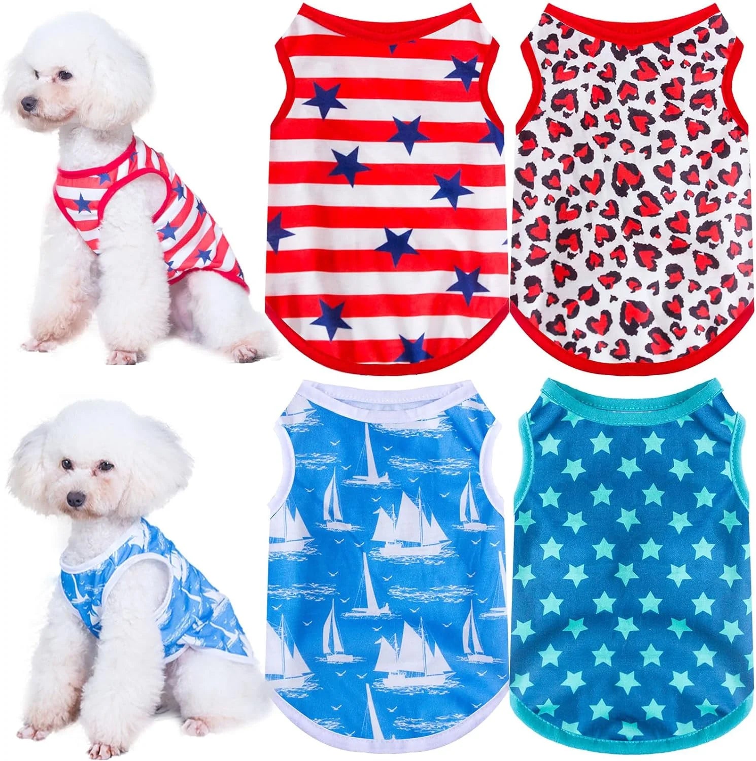 Breathable Dog T-Shirts for Small Pets - Sleeveless Spring/Summer Apparel for Dogs and Cats