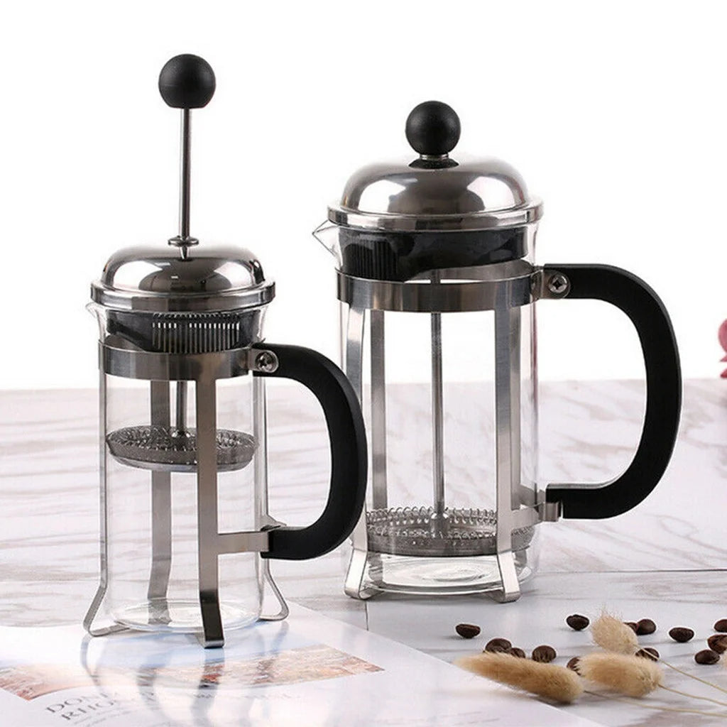 French Press Coffee Maker, Glass Portable Pitcher, Maximum Flavor Coffee Brewer with Superior Filtration, 2 Cup Capacity, Black