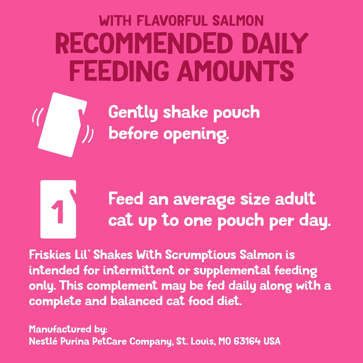 Lil' Shakes Salmon Puree Wet Cat Food Topper, 1.55 oz Pouch