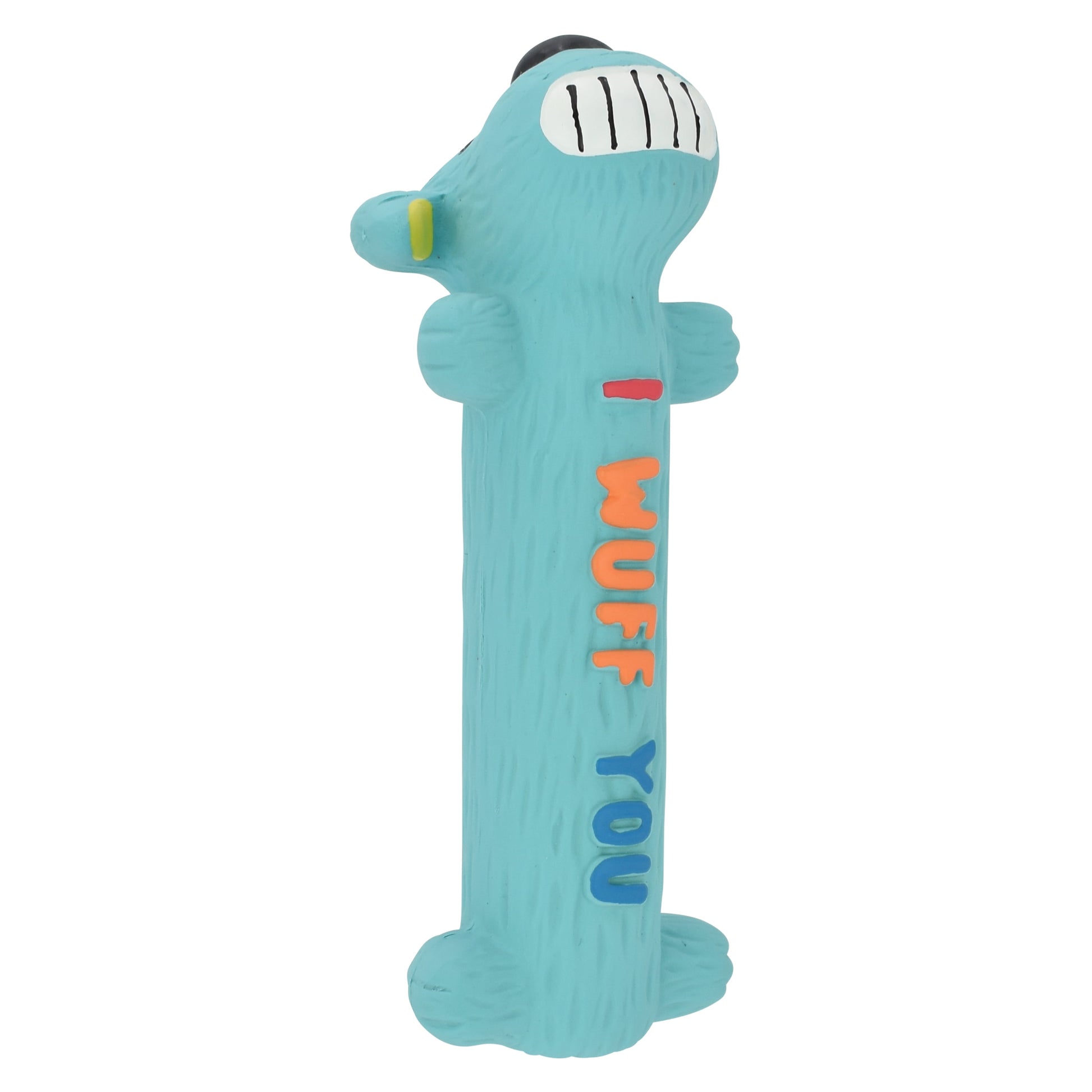 Loofa Latex Plush Dog Toy with Smiling Design