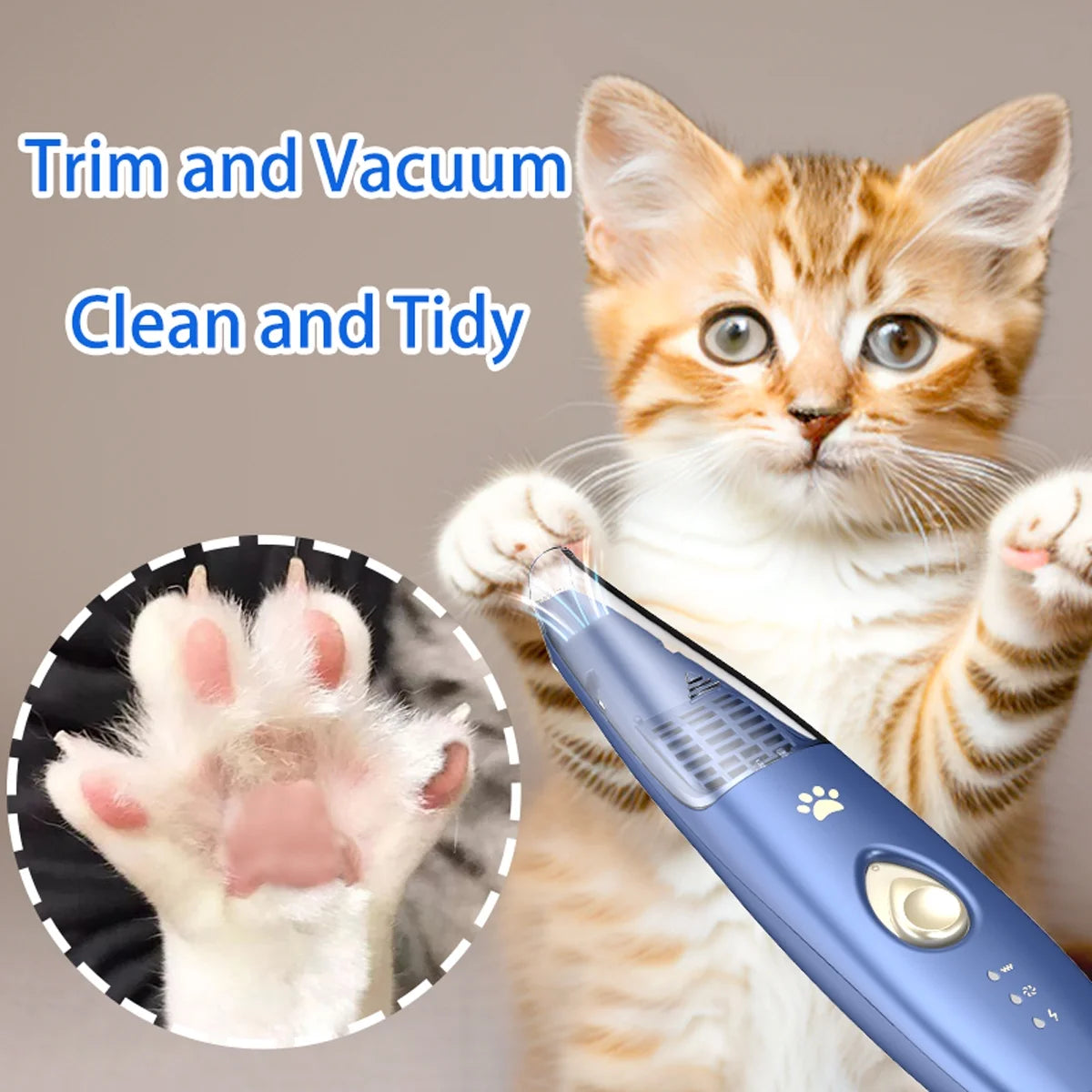 Vacuum Pet Hair Clipper Pet Feet Hair Trimmer Grooming Tool Dog Shaver Buttocks Ears Eyes Hair